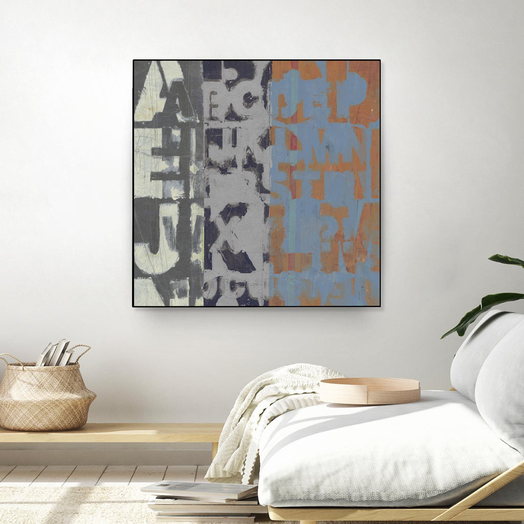 Alphabet Overlay I by Vision Studio on GIANT ART - blue abstract
