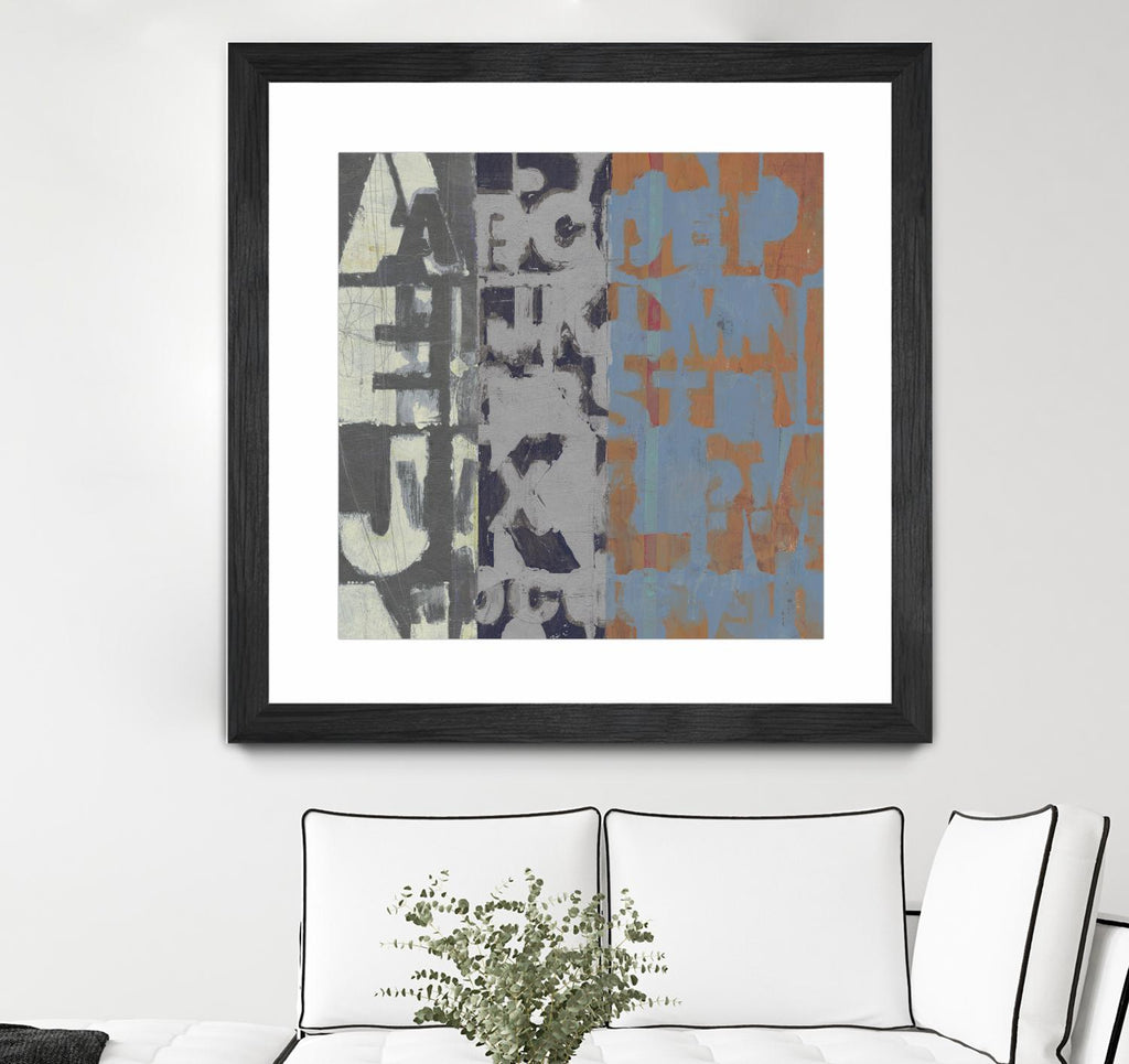 Alphabet Overlay I par Vision Studio sur GIANT ART - bleu abstrait
