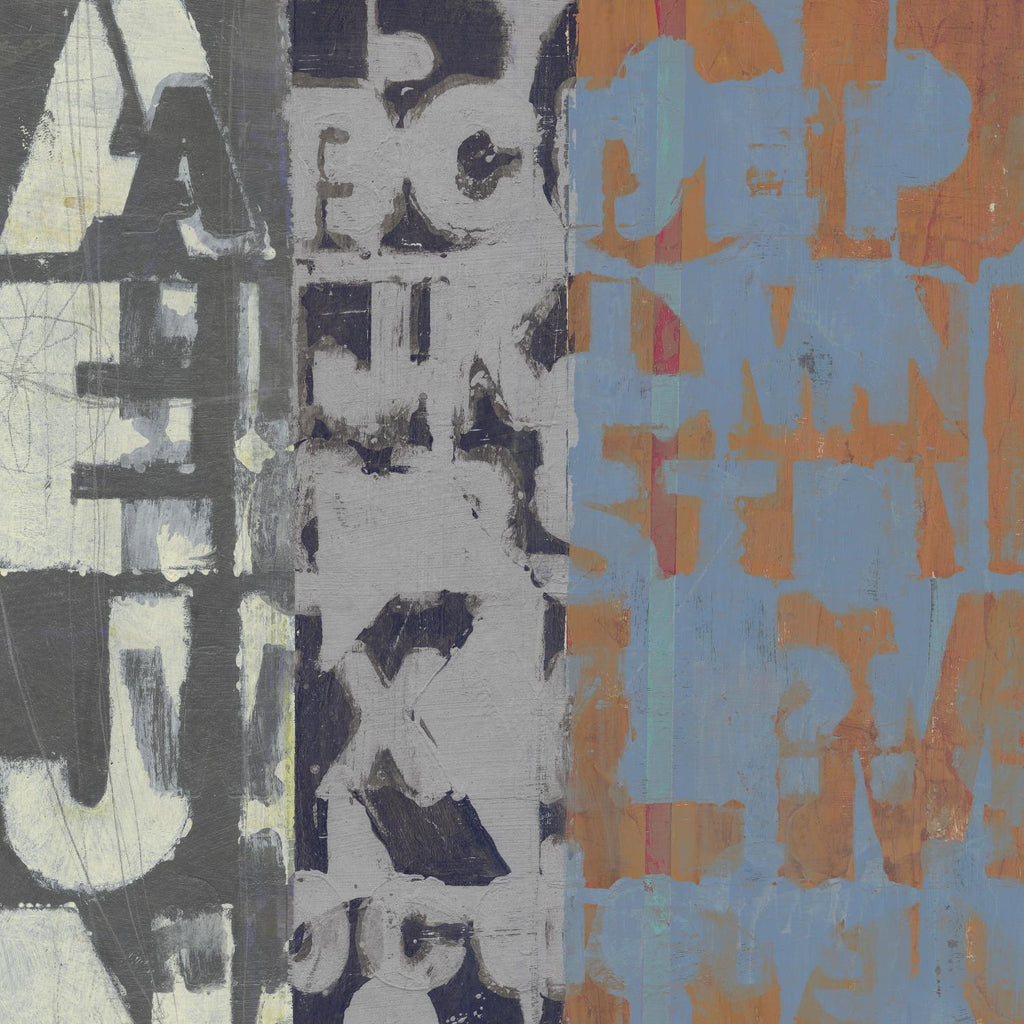 Alphabet Overlay I par Vision Studio sur GIANT ART - bleu abstrait