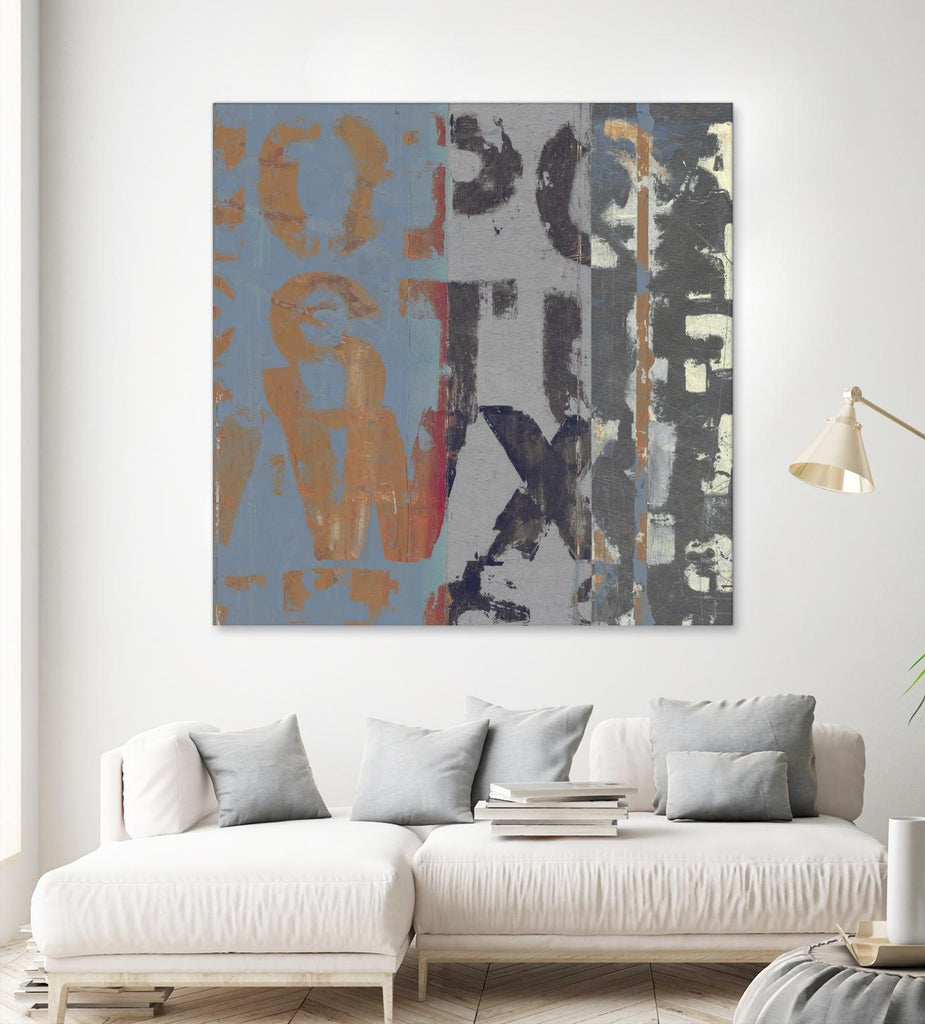 Alphabet Overlay II by Vision Studio on GIANT ART - blue abstract