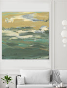 Green Waters Edge II by Alicia Ludwig on GIANT ART - beige abstract