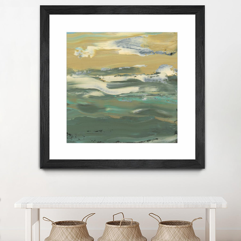 Green Waters Edge II by Alicia Ludwig on GIANT ART - beige abstract