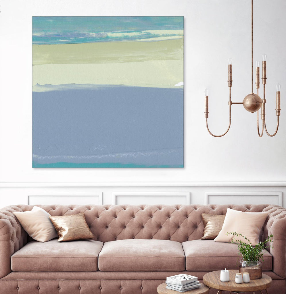Blue Coast I by Sharon Gordon on GIANT ART - beige abstract