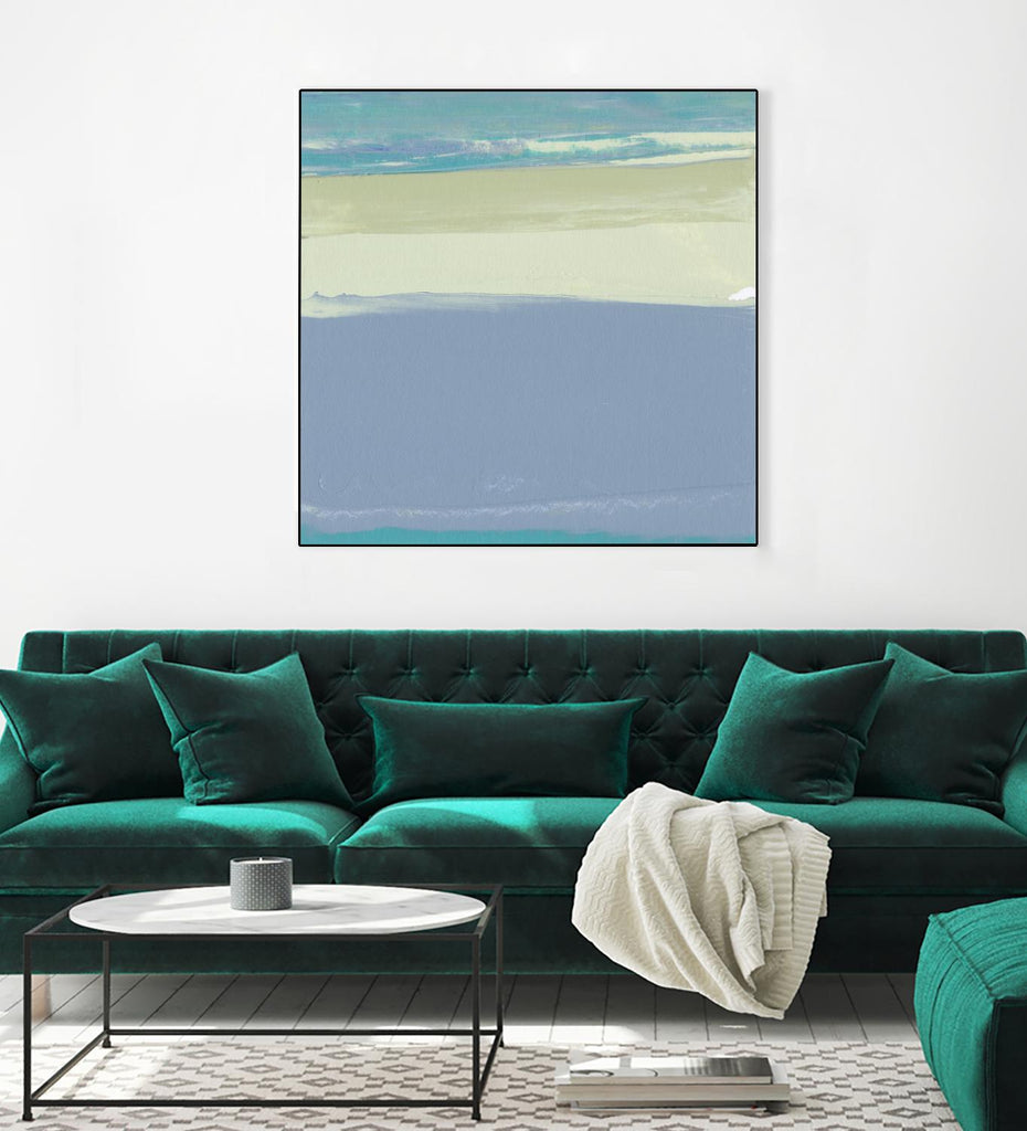 Blue Coast I de Sharon Gordon sur GIANT ART - abstrait beige