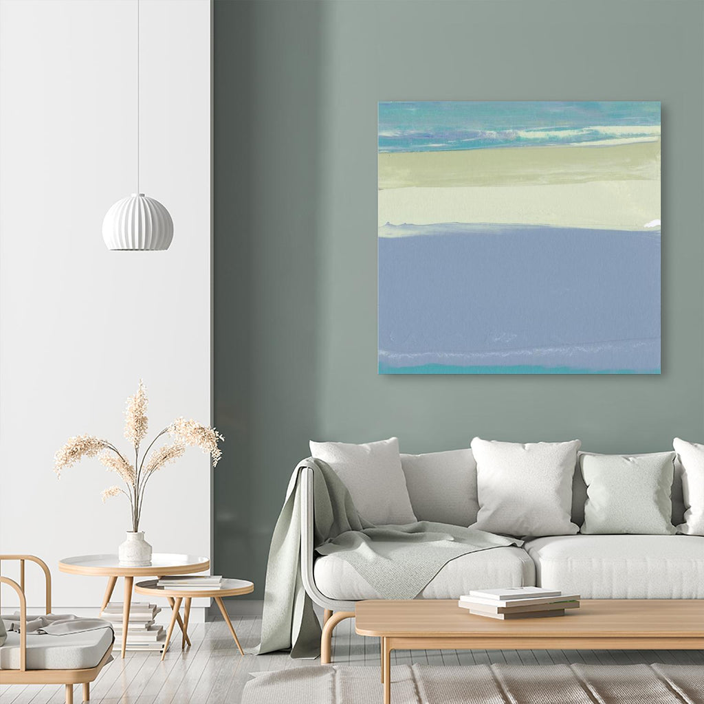 Blue Coast I de Sharon Gordon sur GIANT ART - abstrait beige