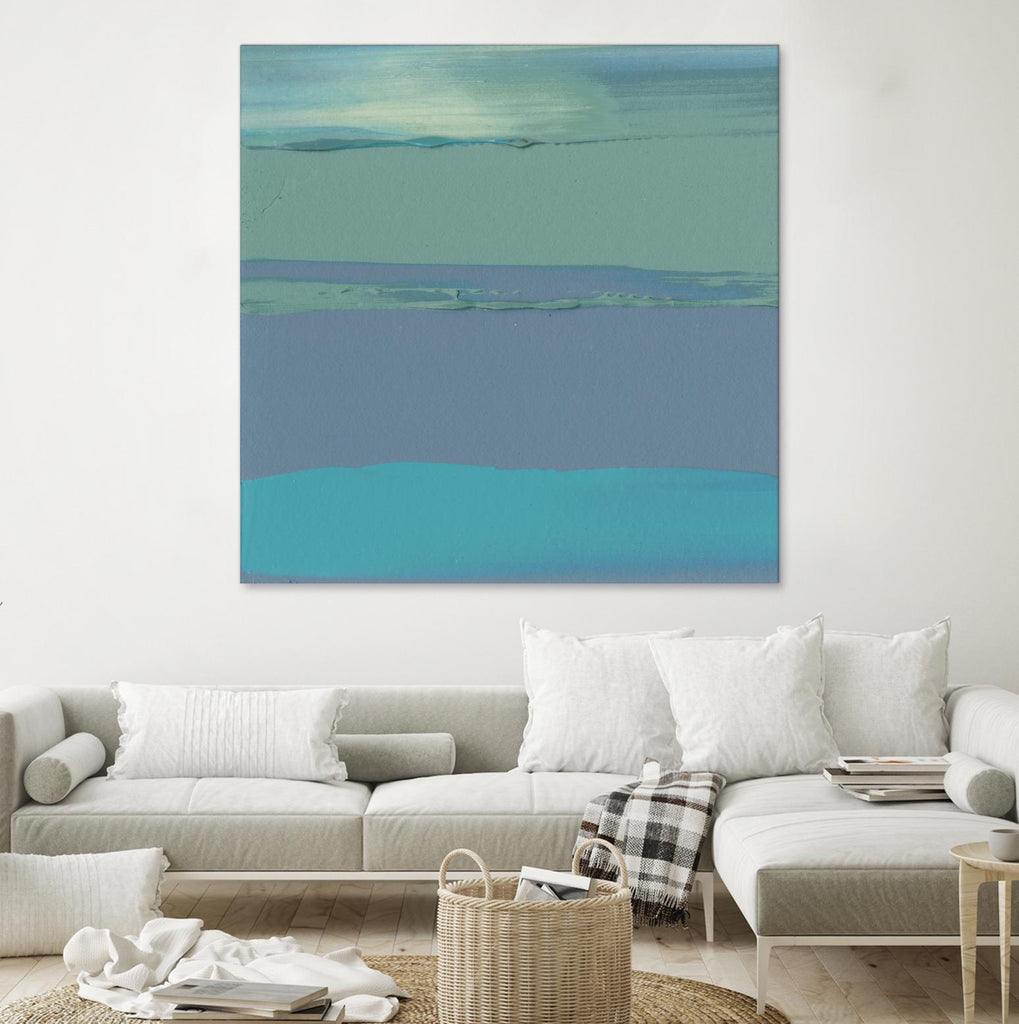 Blue Coast II par Sharon Gordon sur GIANT ART - vert abstrait