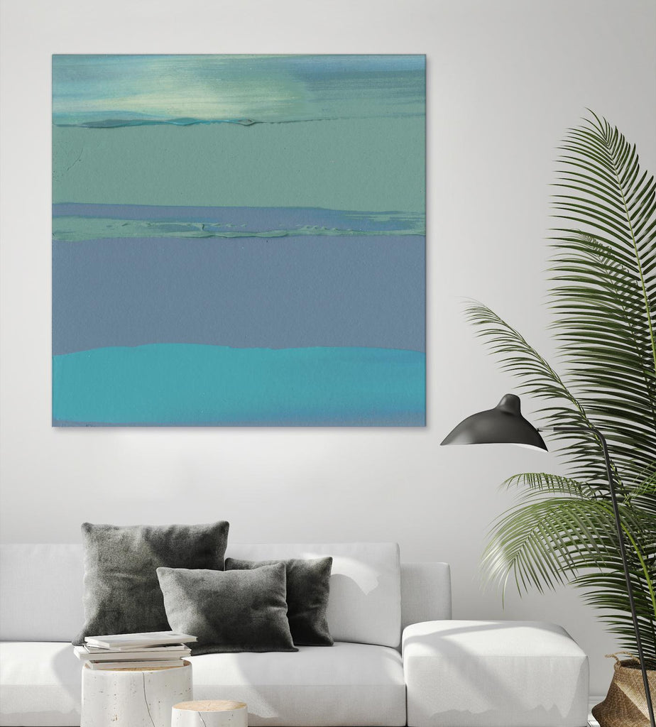 Blue Coast II par Sharon Gordon sur GIANT ART - vert abstrait