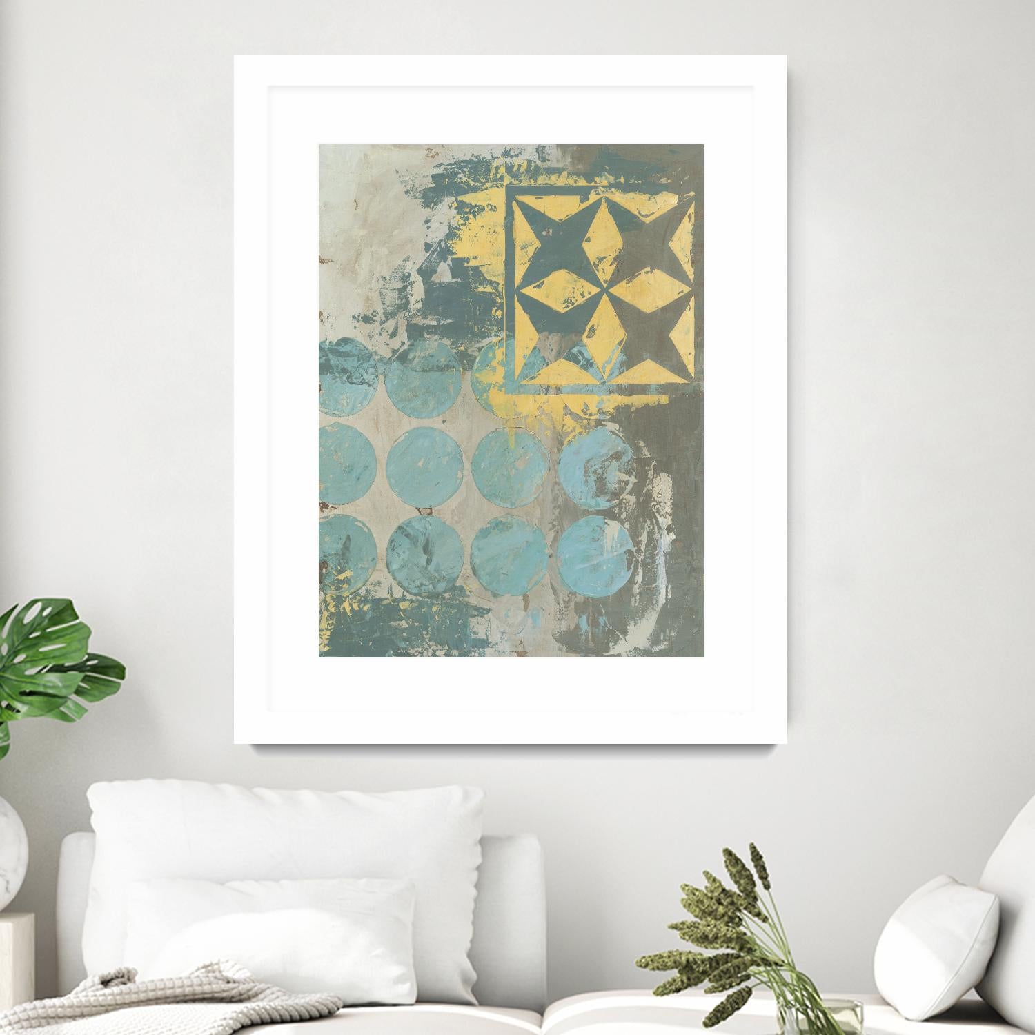 Dots and Stars II by Megan Meagher on GIANT ART - blue abstract