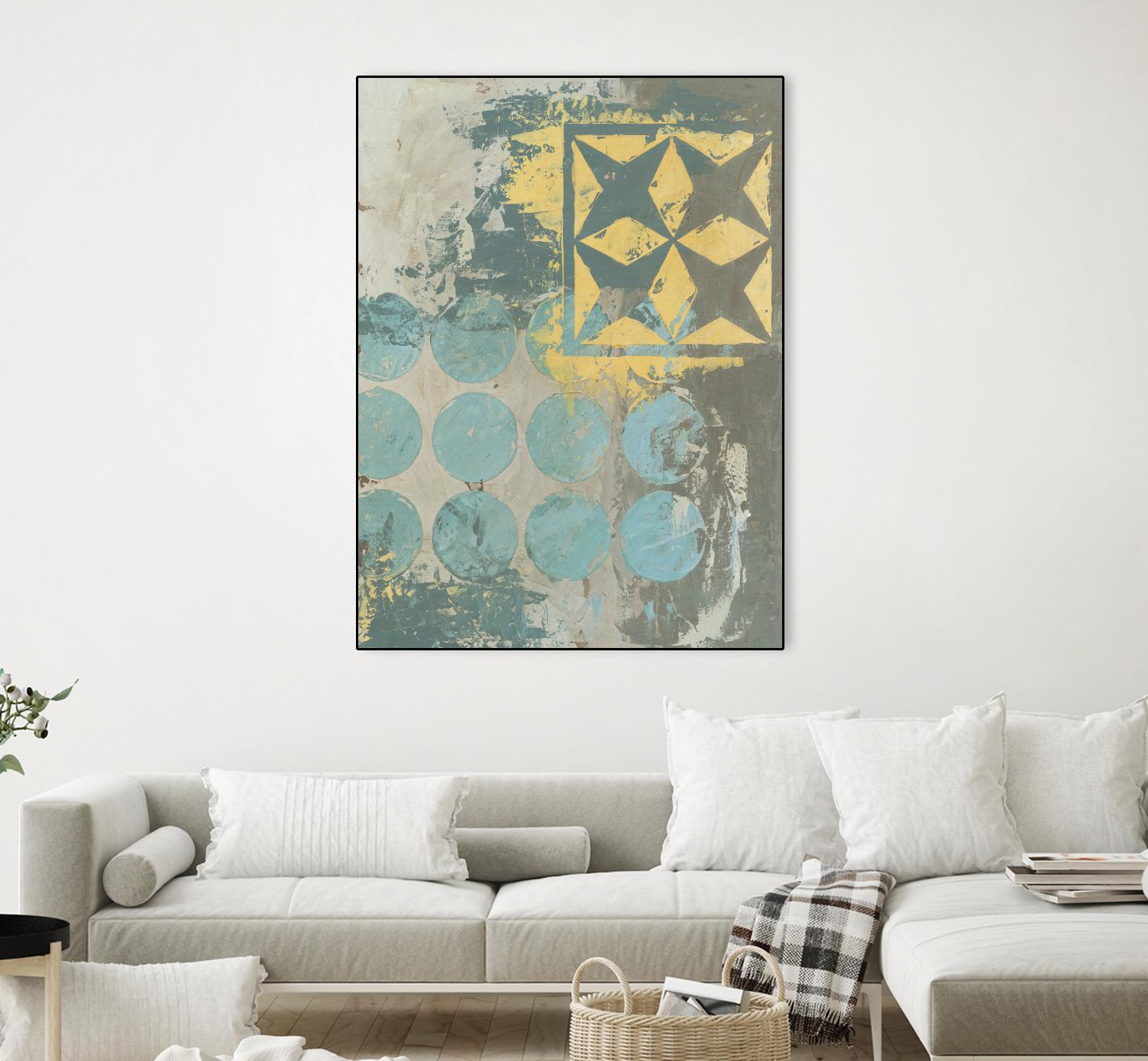 Dots and Stars II by Megan Meagher on GIANT ART - blue abstract
