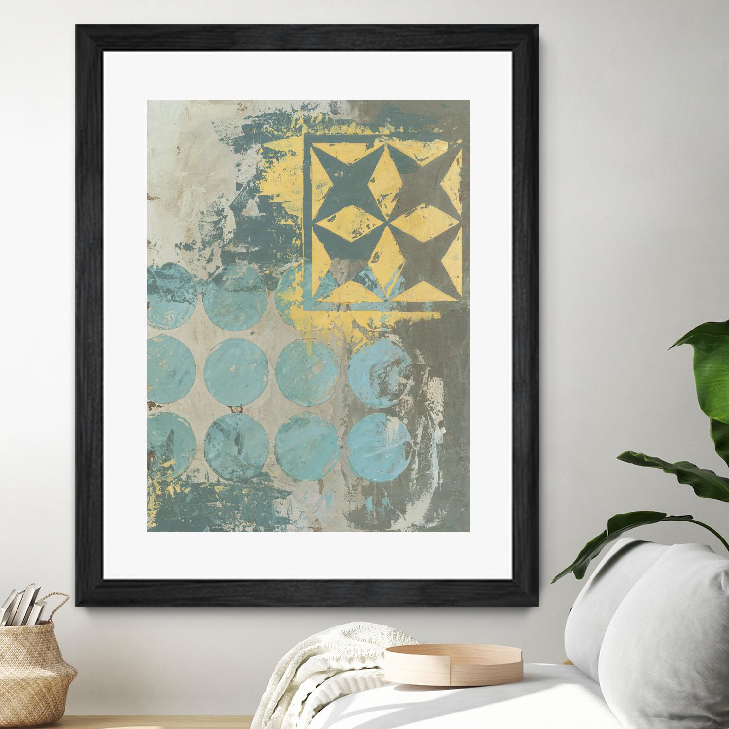 Dots and Stars II by Megan Meagher on GIANT ART - blue abstract