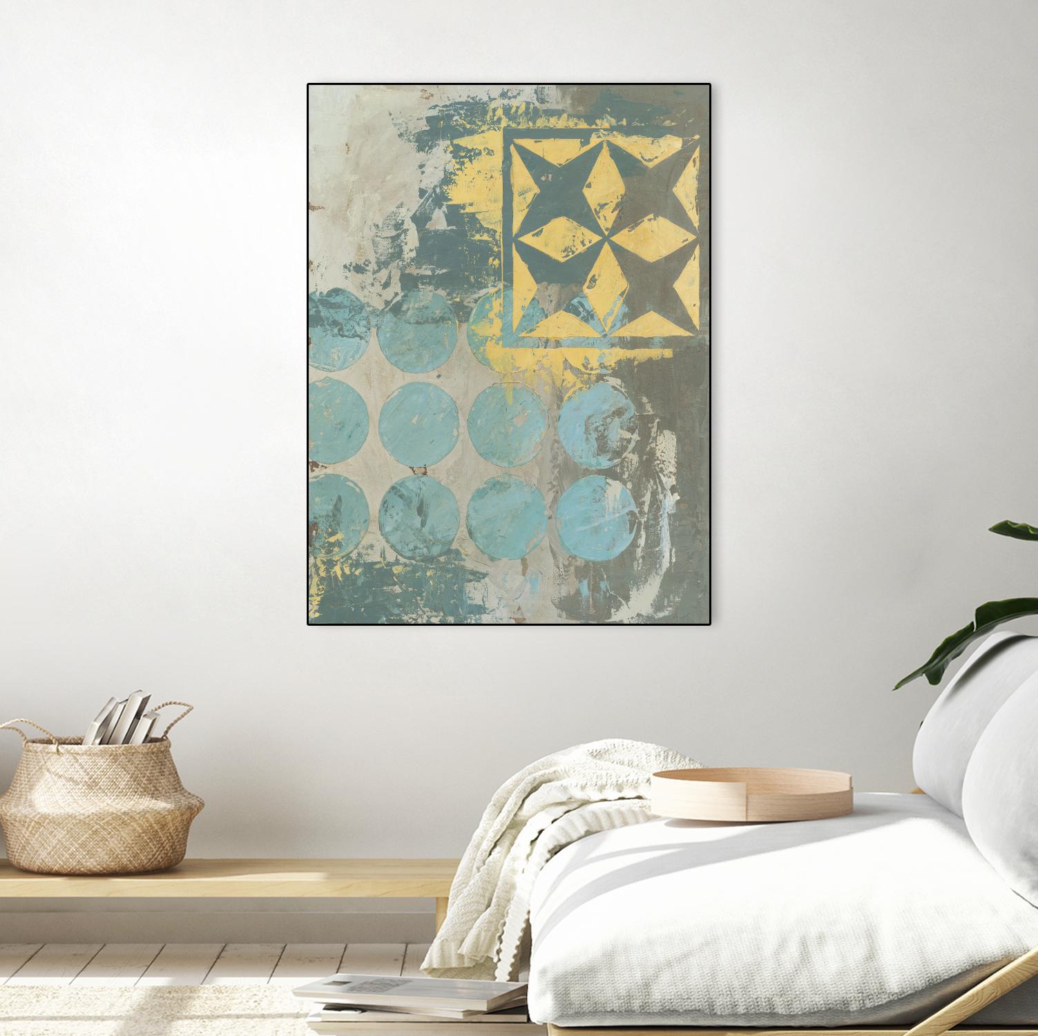 Dots and Stars II by Megan Meagher on GIANT ART - blue abstract