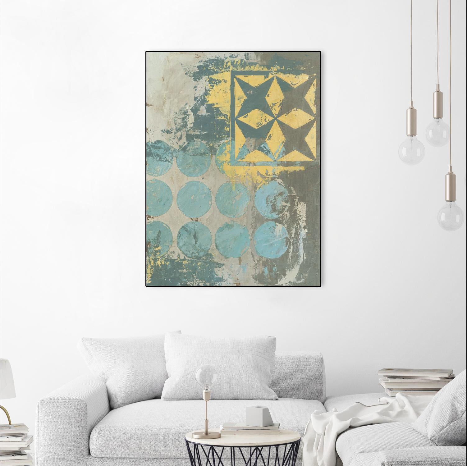 Dots and Stars II by Megan Meagher on GIANT ART - blue abstract