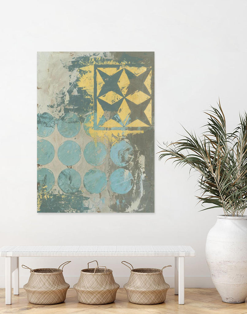 Dots and Stars II by Megan Meagher on GIANT ART - blue abstract