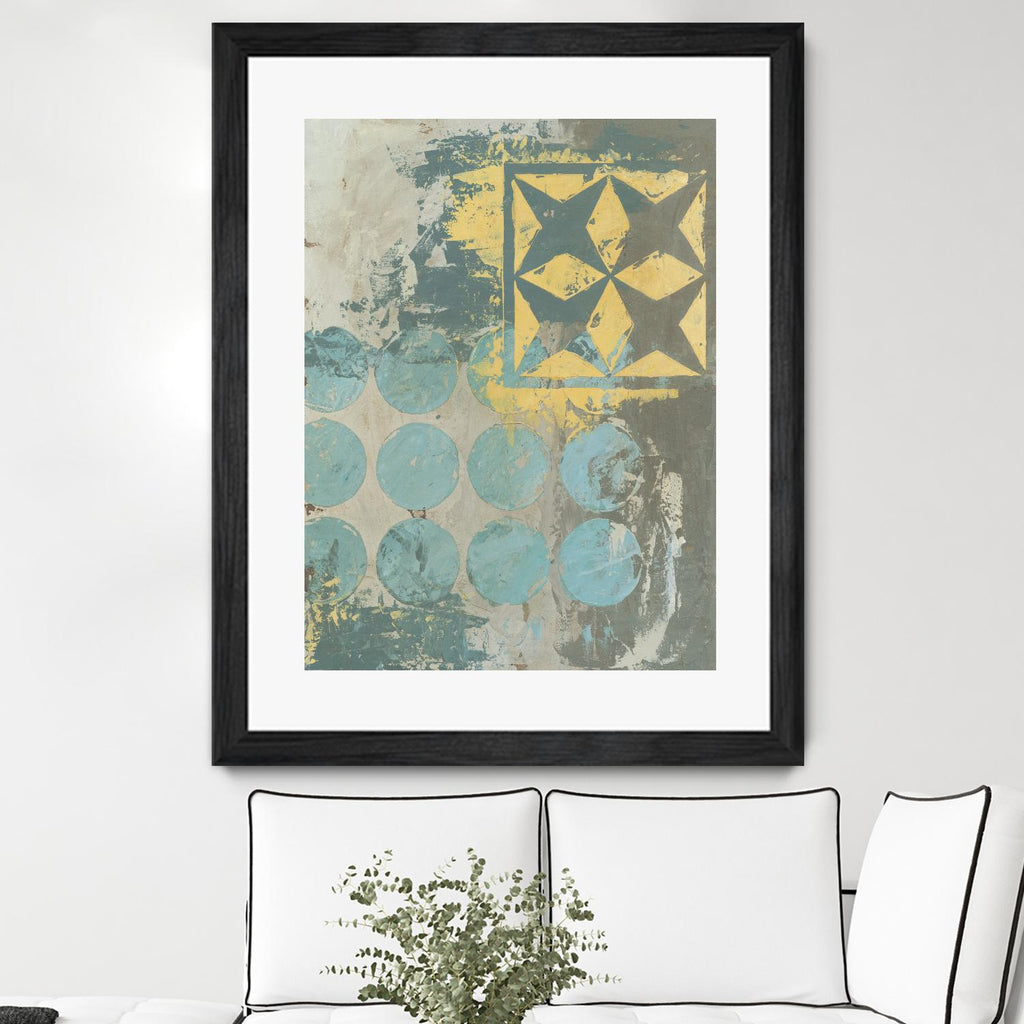 Dots and Stars II by Megan Meagher on GIANT ART - blue abstract