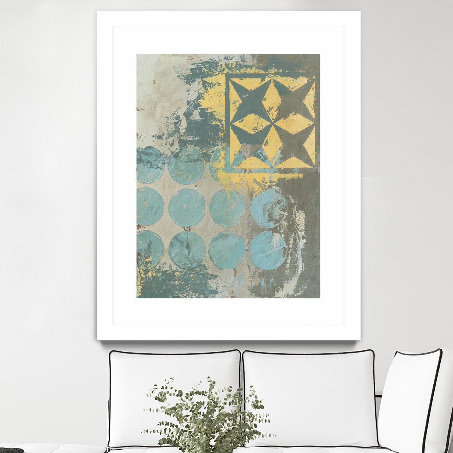Dots and Stars II by Megan Meagher on GIANT ART - blue abstract
