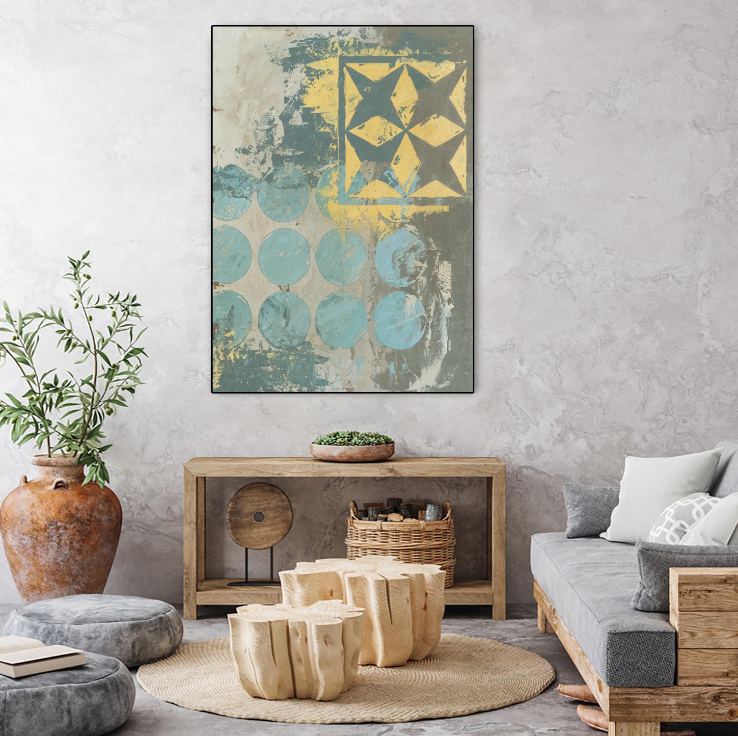 Dots and Stars II by Megan Meagher on GIANT ART - blue abstract