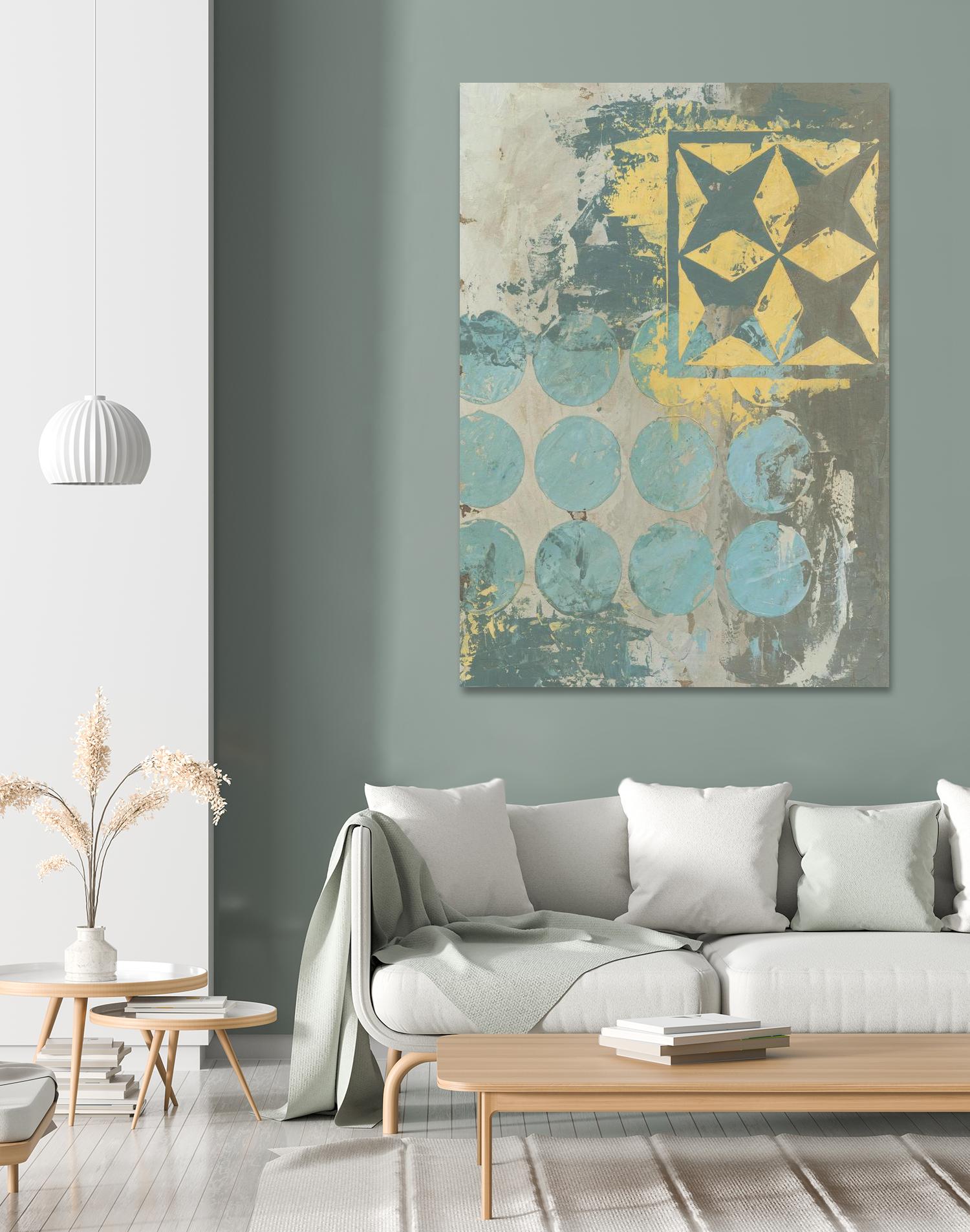 Dots and Stars II by Megan Meagher on GIANT ART - blue abstract