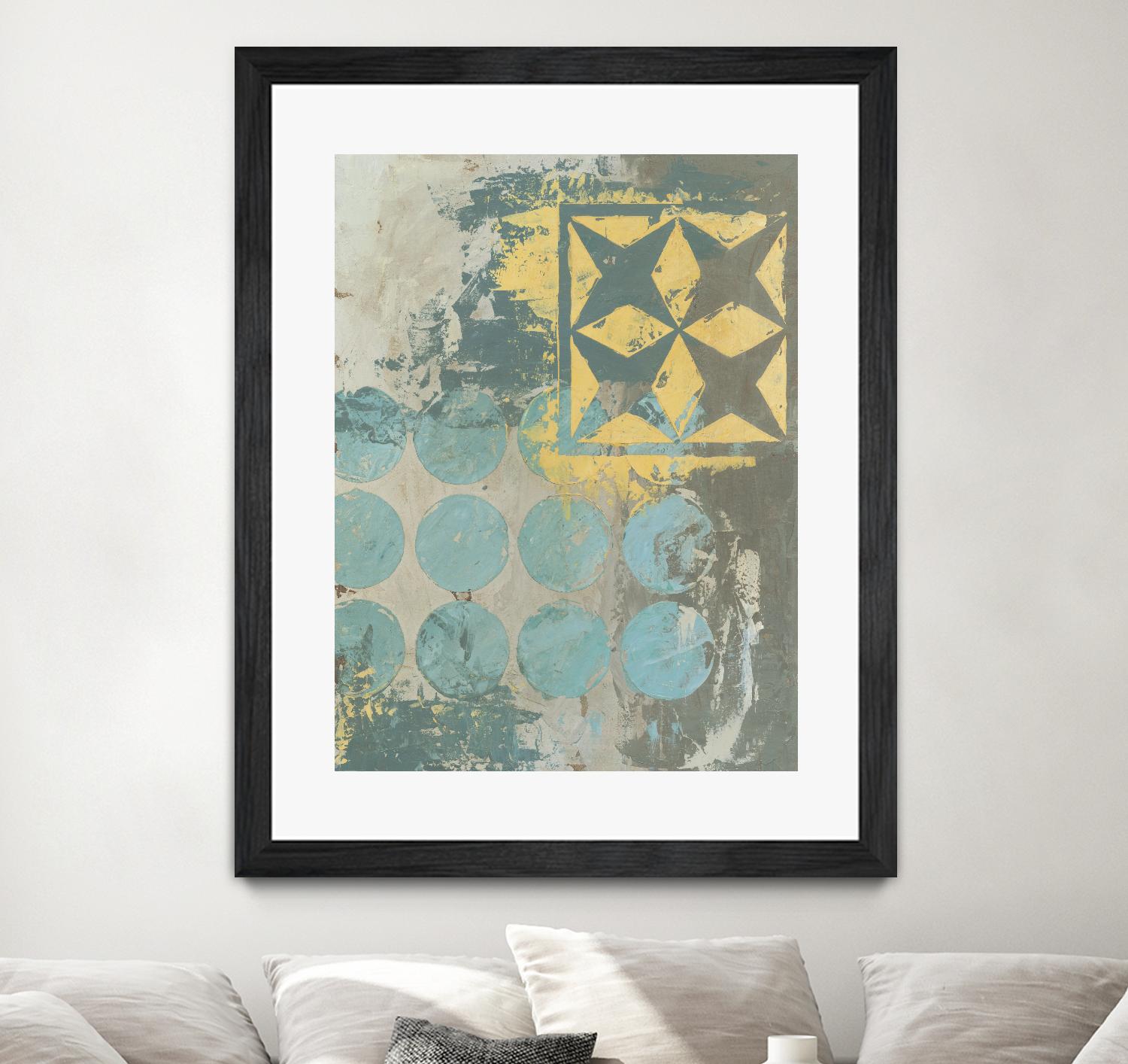 Dots and Stars II by Megan Meagher on GIANT ART - blue abstract