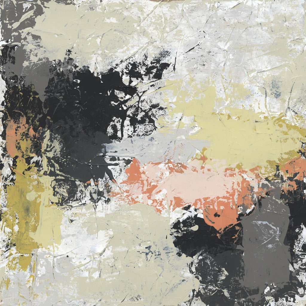 Gossamer Cloud II de June Erica Vess sur GIANT ART - abstrait jaune