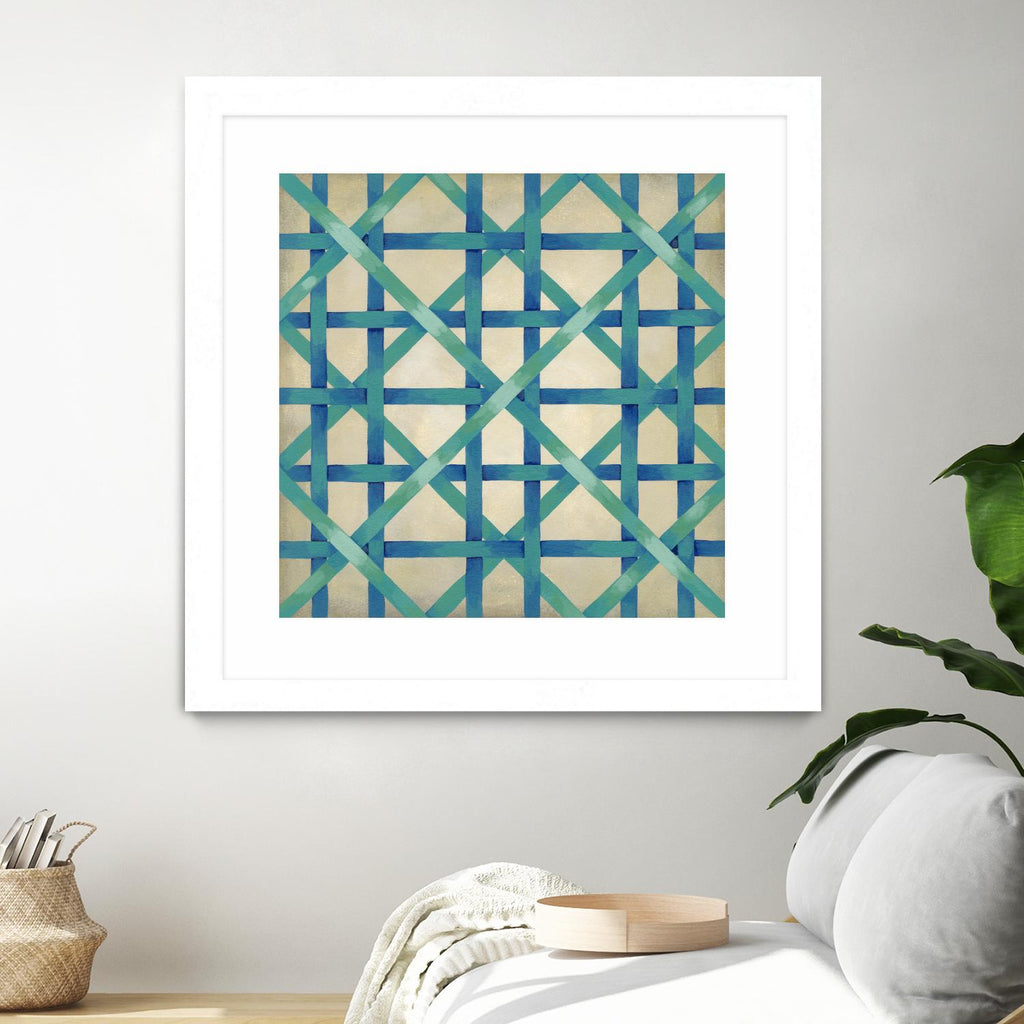 Woven Symmetry I by Chariklia Zarris on GIANT ART - blue patterns