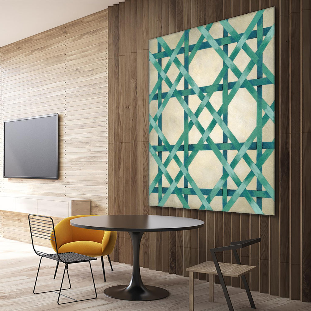 Woven Symmetry VI by Chariklia Zarris on GIANT ART - green patterns
