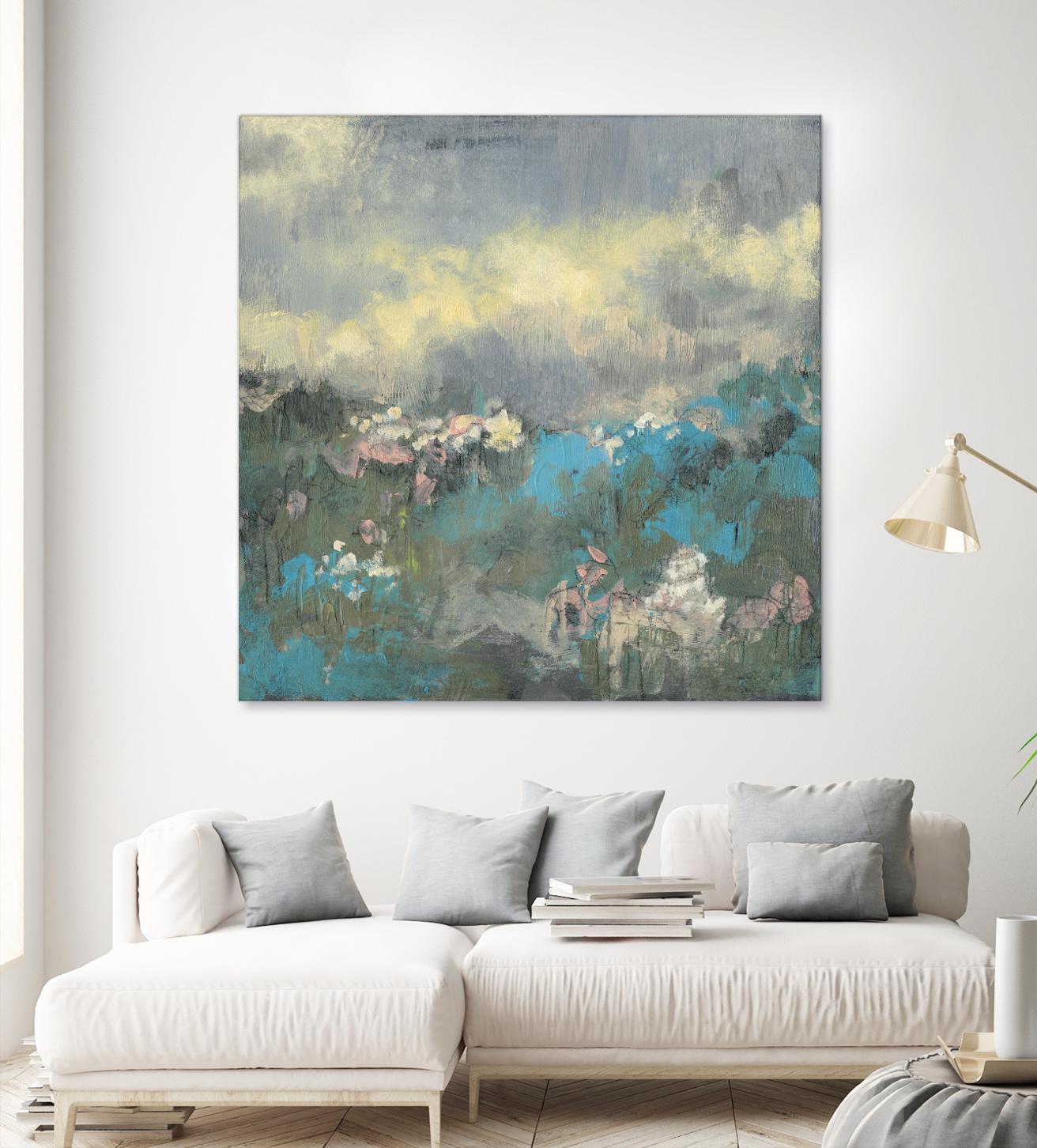 Painterly Field I by Jennifer Goldberger on GIANT ART - blue abstract