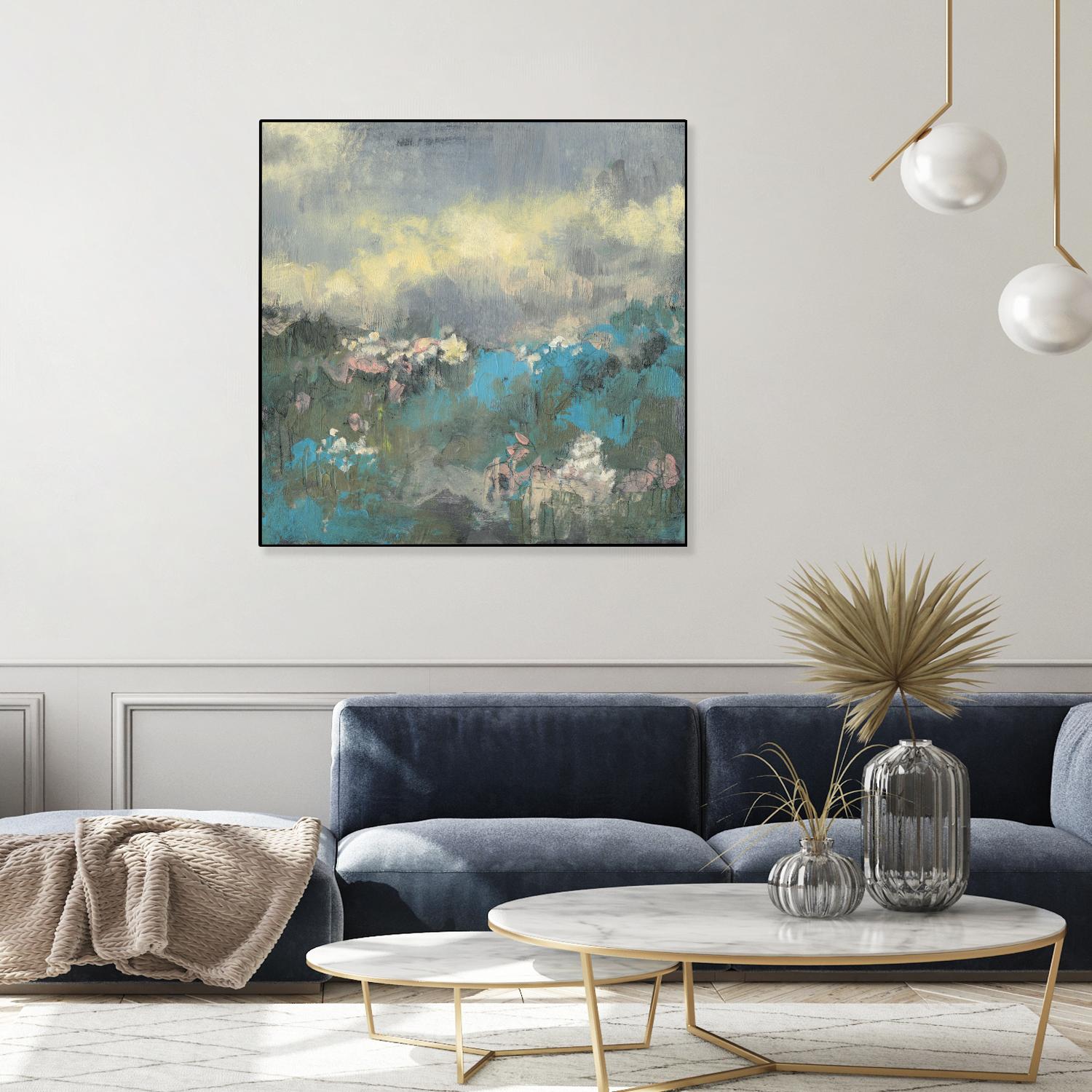 Painterly Field I by Jennifer Goldberger on GIANT ART - blue abstract