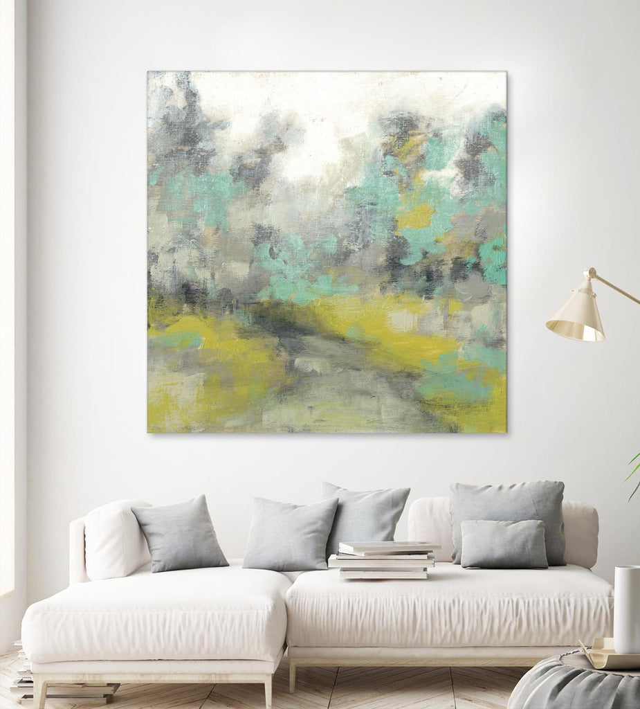 Pastel Walk II by Jennifer Goldberger on GIANT ART - green abstract