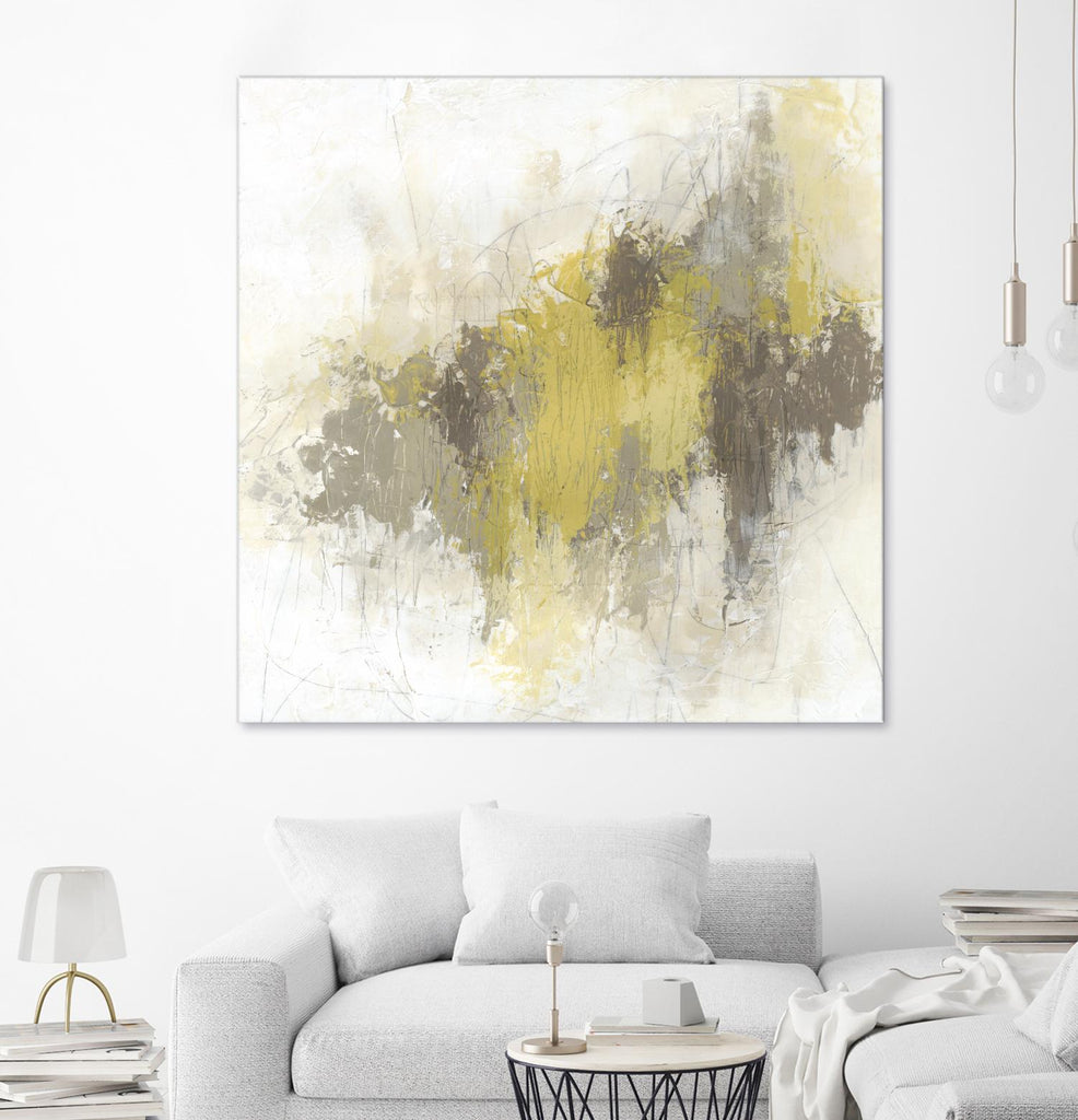 Saffron Abstract I par June Erica Vess sur GIANT ART - abstrait jaune abstrait