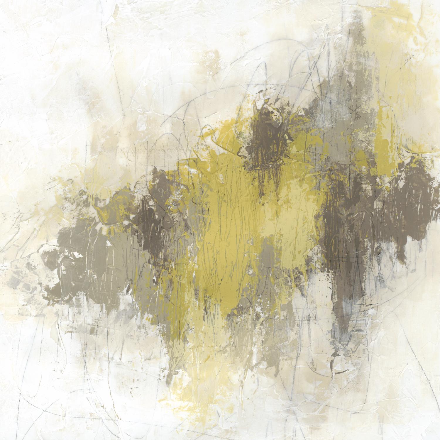 Saffron Abstract I par June Erica Vess sur GIANT ART - abstrait jaune abstrait