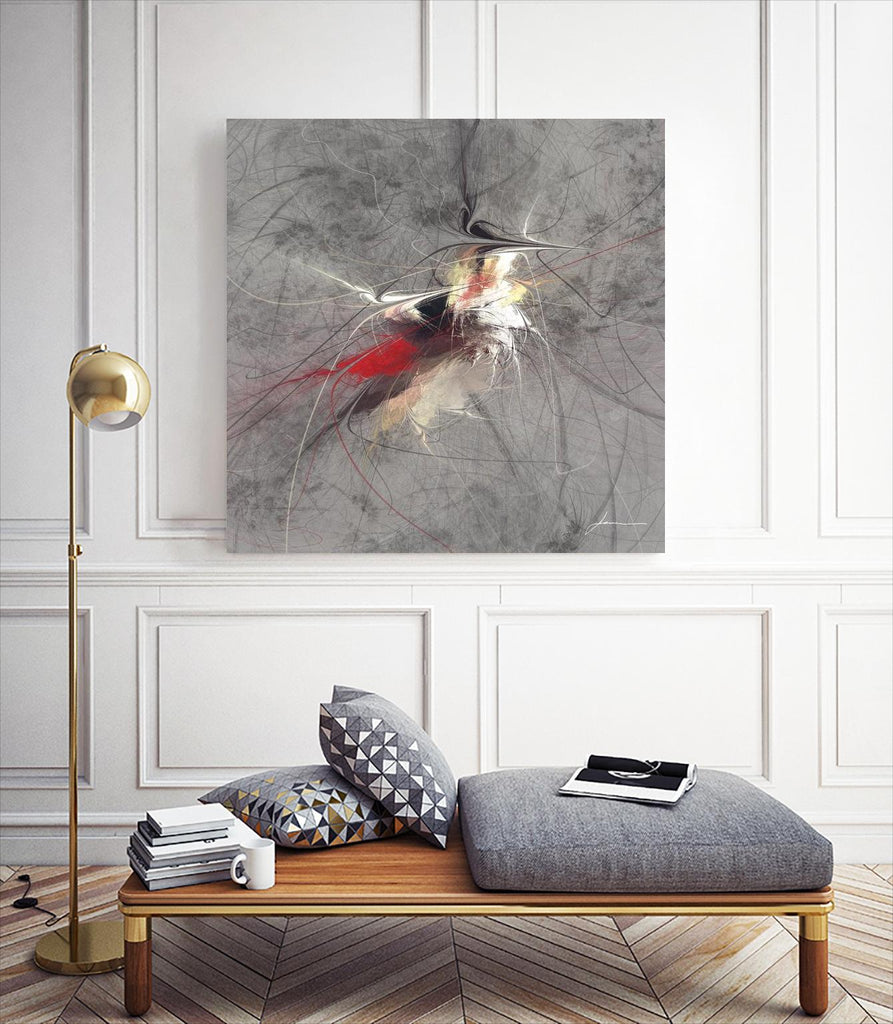 Paint Swirl I de James Burghardt sur GIANT ART - abstrait rouge