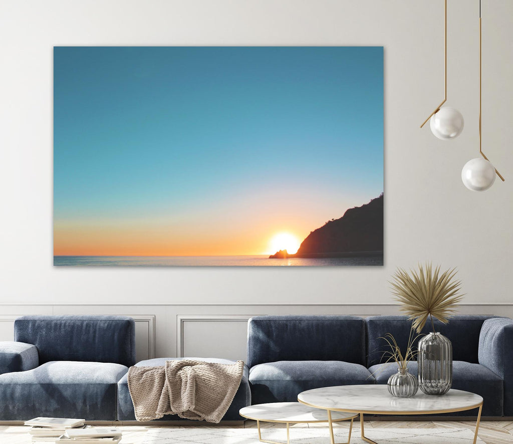 Coucher de soleil par Pexels sur GIANT ART - scène de mer bleue