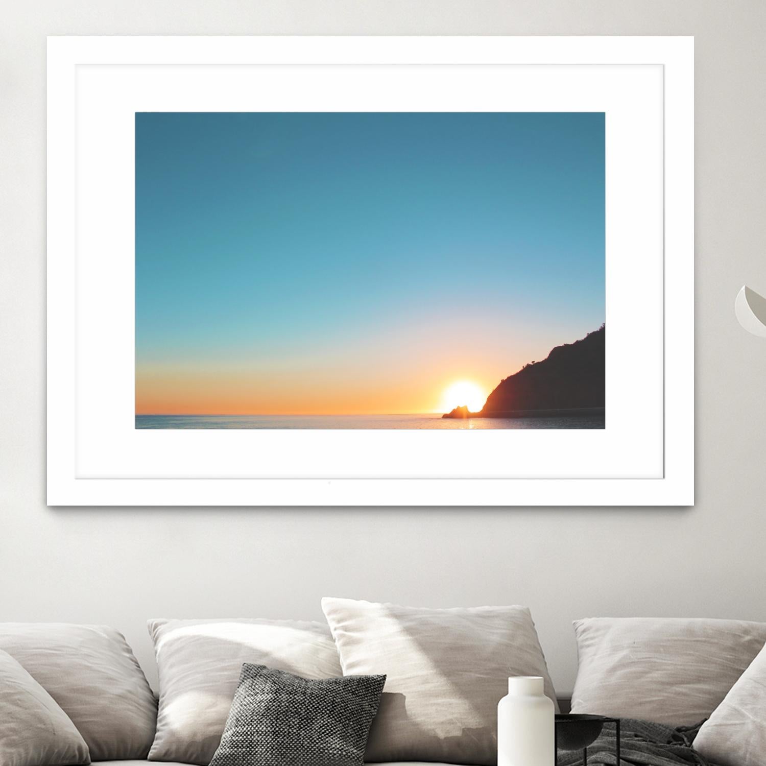 Sunset by Pexels on GIANT ART - blue sea scene