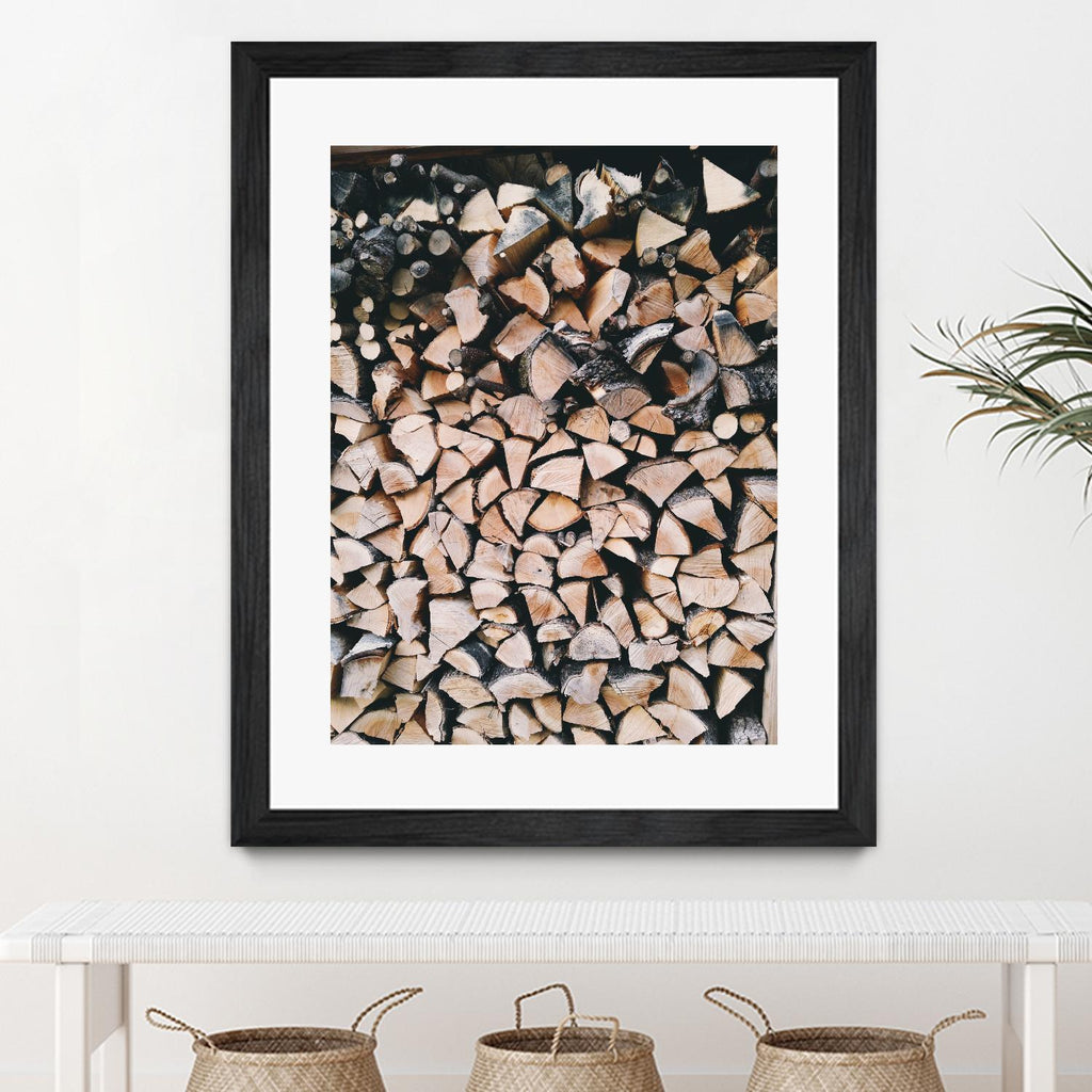 Logs by Pexels on GIANT ART - black trees wood