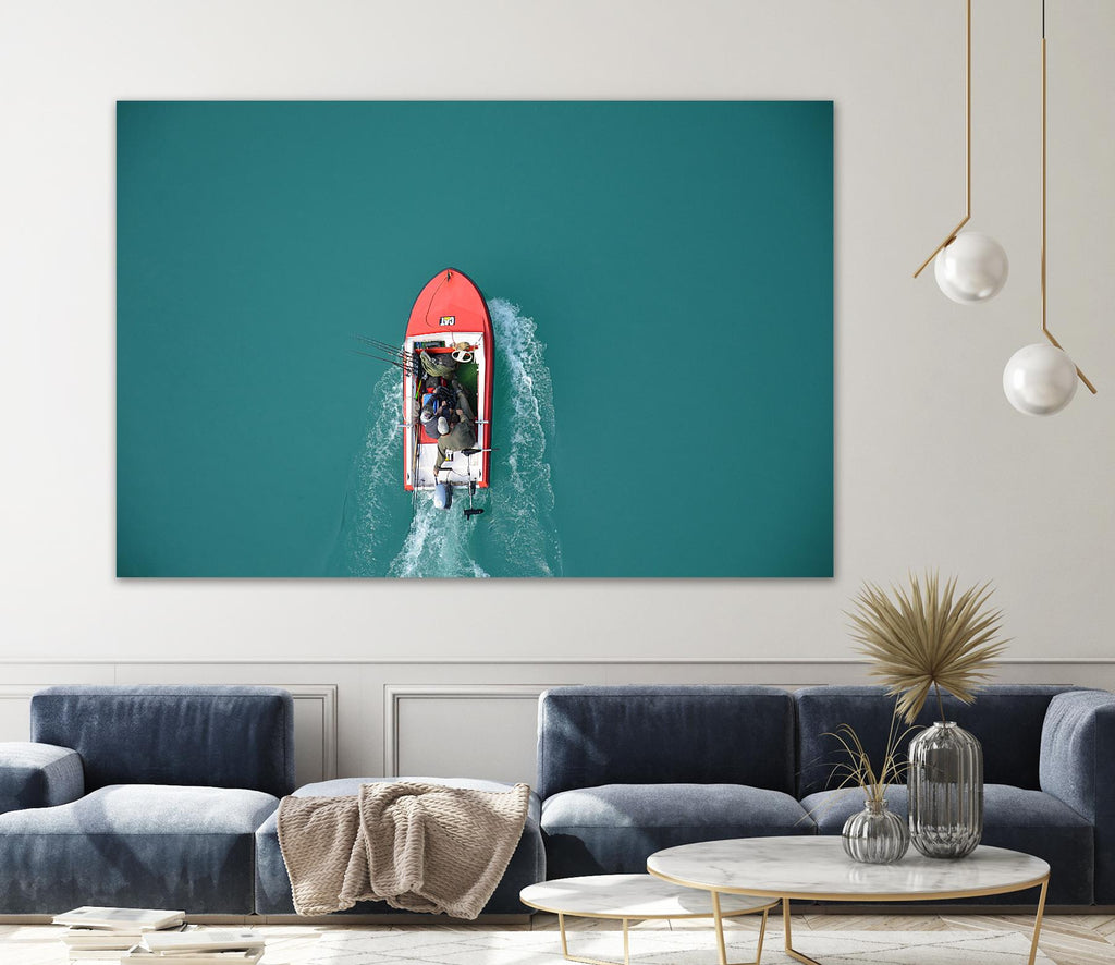 Boat by Pexels on GIANT ART - red nautical