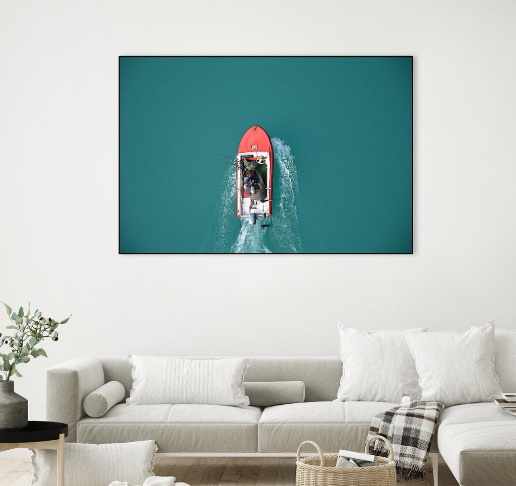 Boat by Pexels on GIANT ART - red nautical