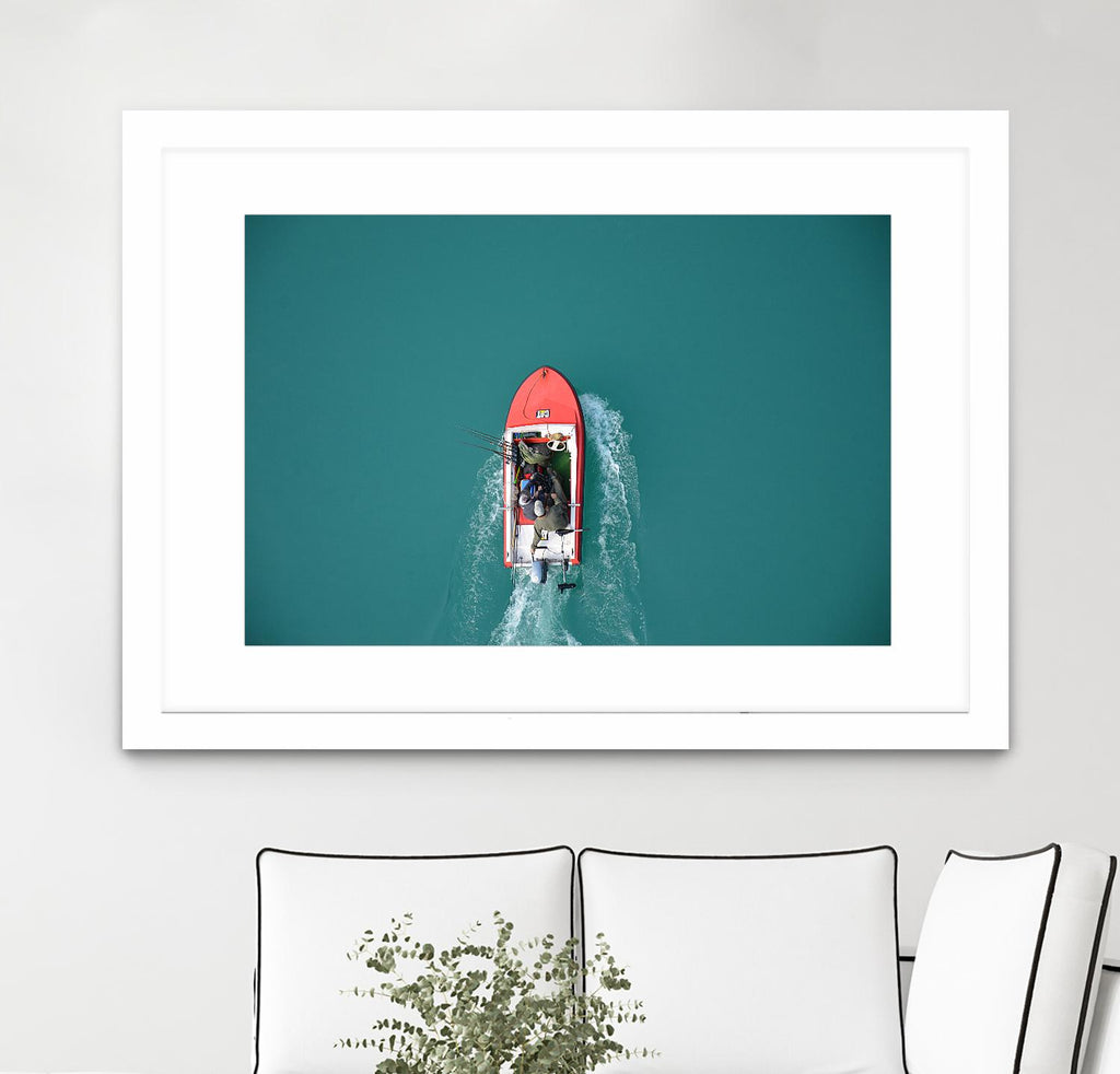 Boat by Pexels on GIANT ART - red photography boat