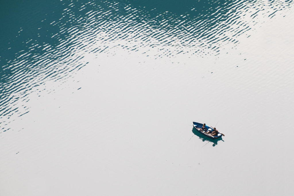 Lonely boat by Pexels on GIANT ART - blue nautical