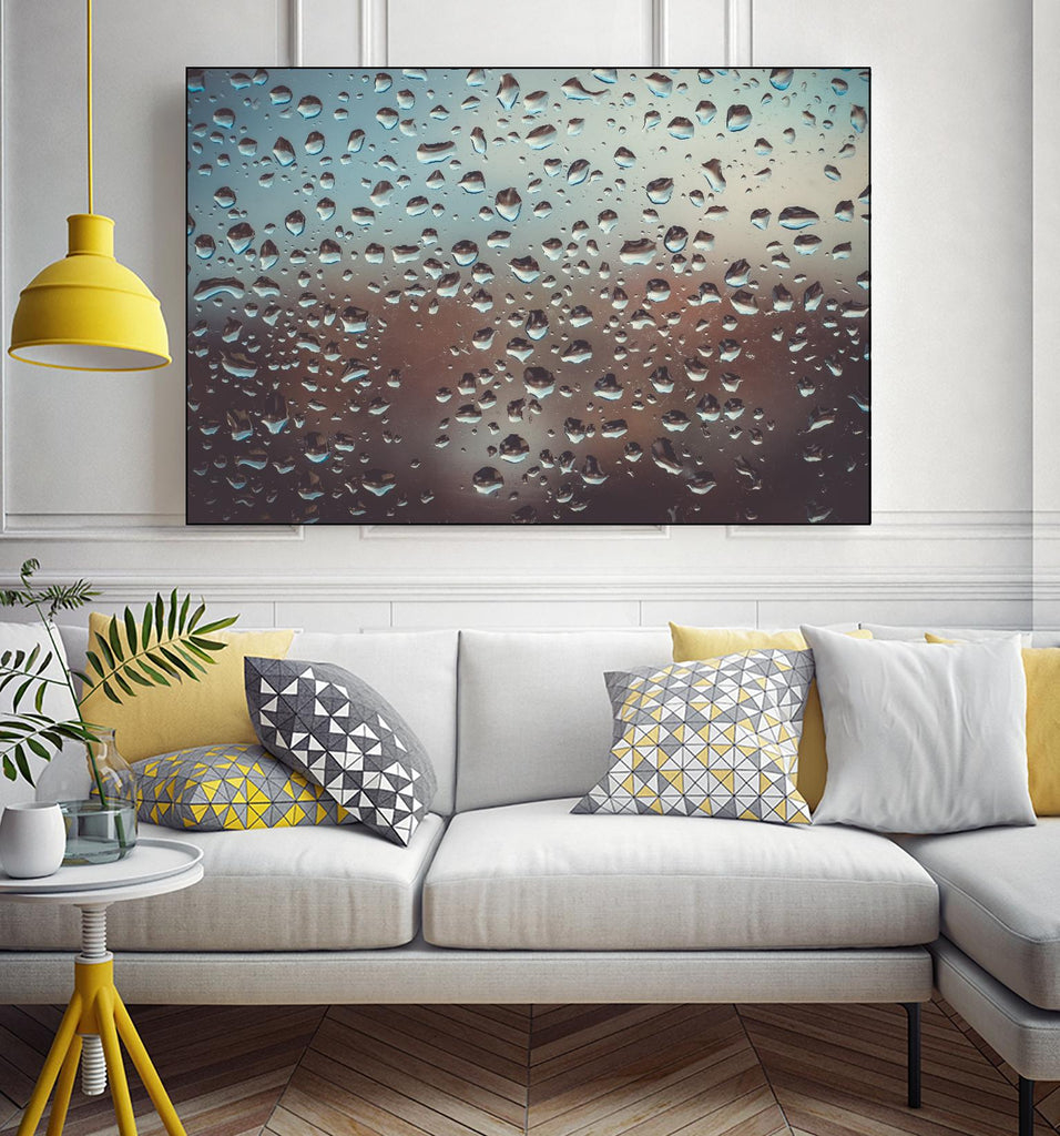 Rain drops by Pexels on GIANT ART - brown photo art