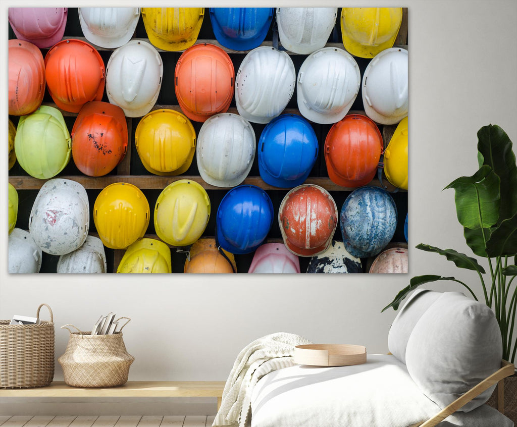 Safety helmets by Pexels on GIANT ART - yellow everyday life
