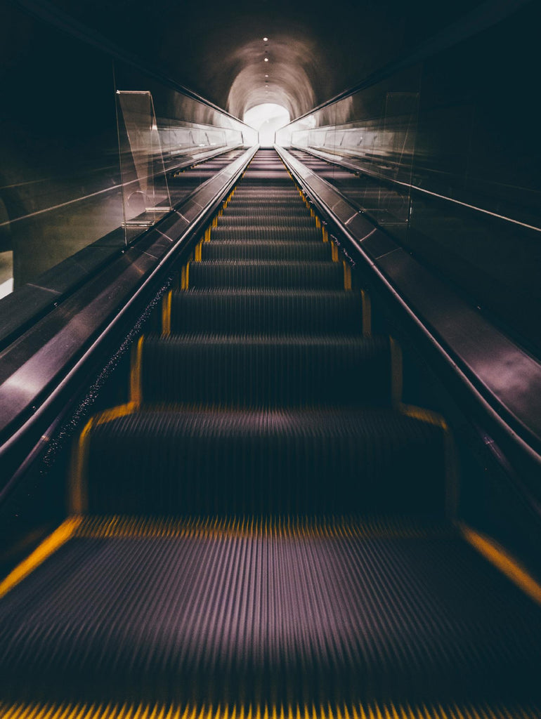 Escalator by Pexels on GIANT ART - yellow architectural