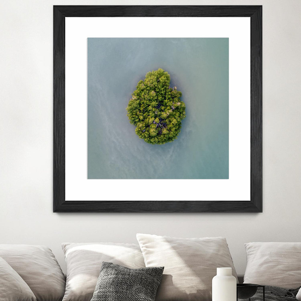 Lonely Island by Pexels on GIANT ART - green sea scene