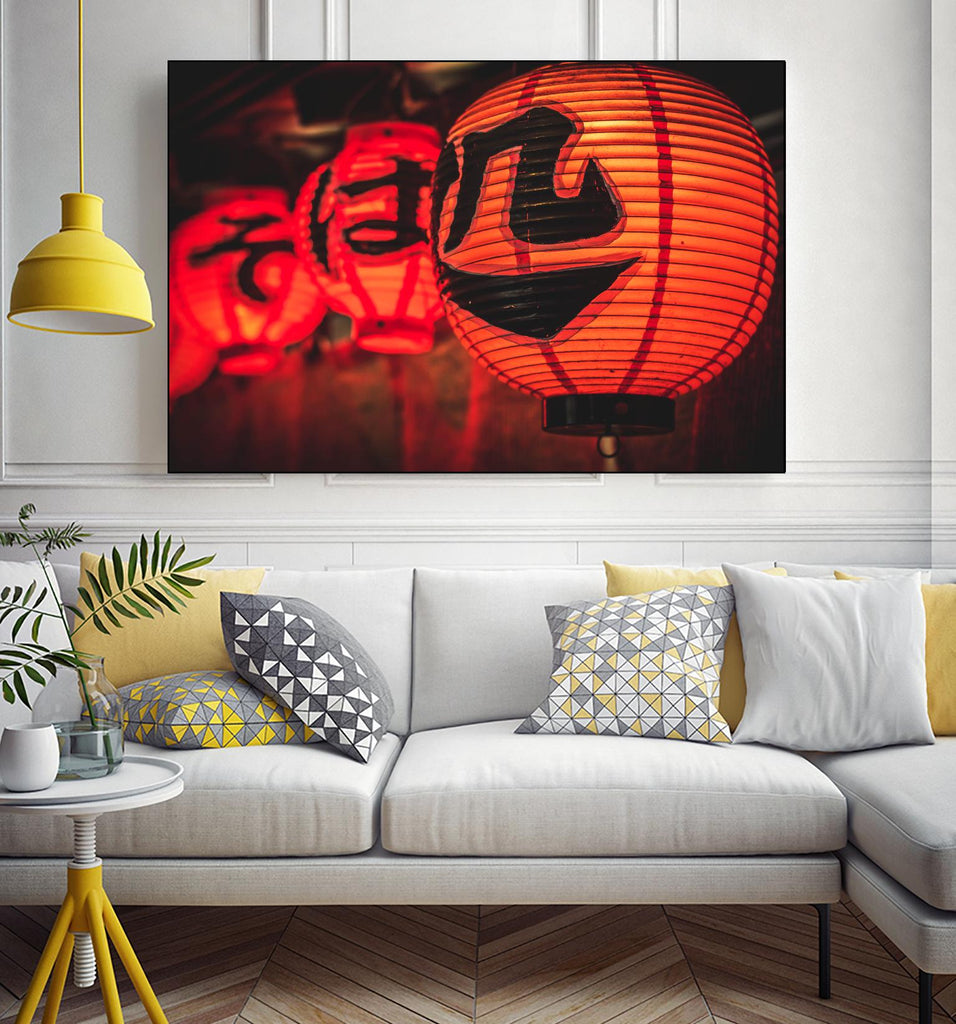 Chinese lanterns par Pexels sur GIANT ART - black photo art