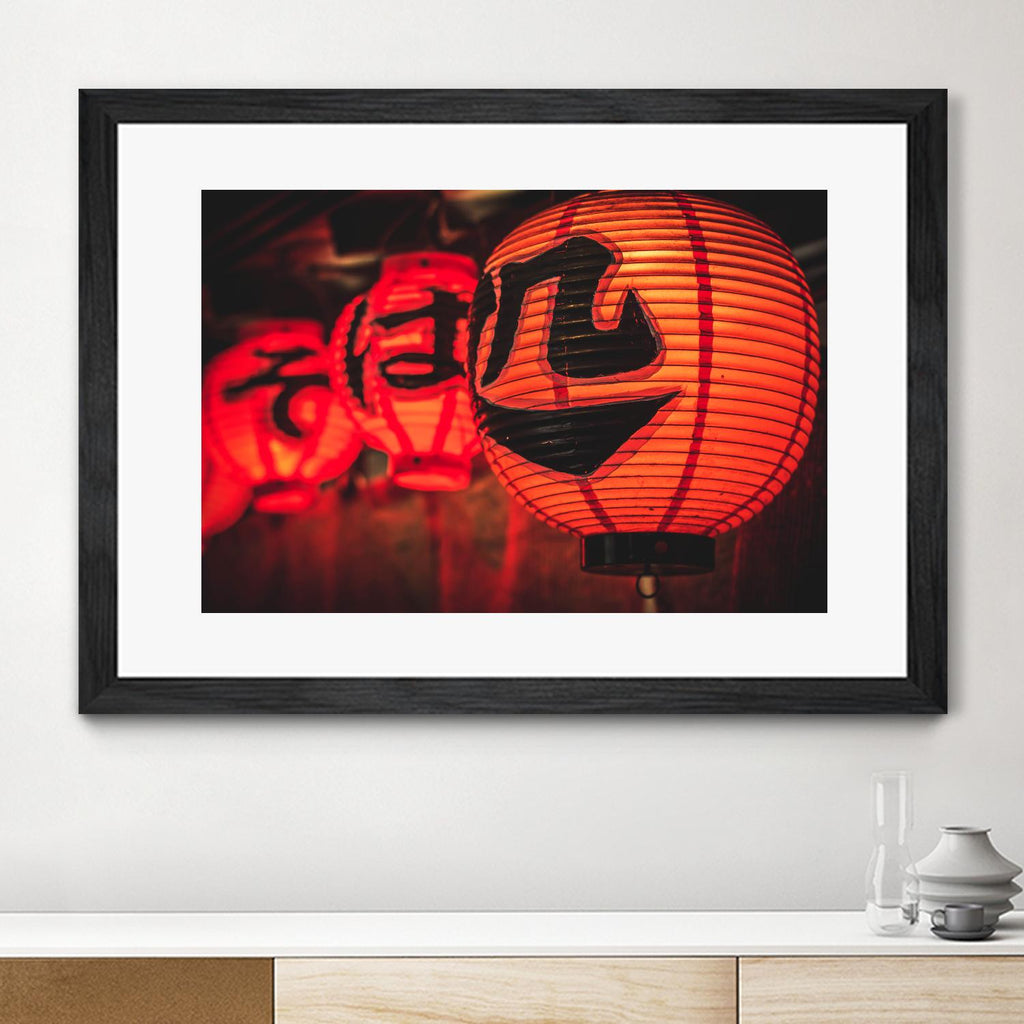 Chinese lanterns par Pexels sur GIANT ART - black photo art
