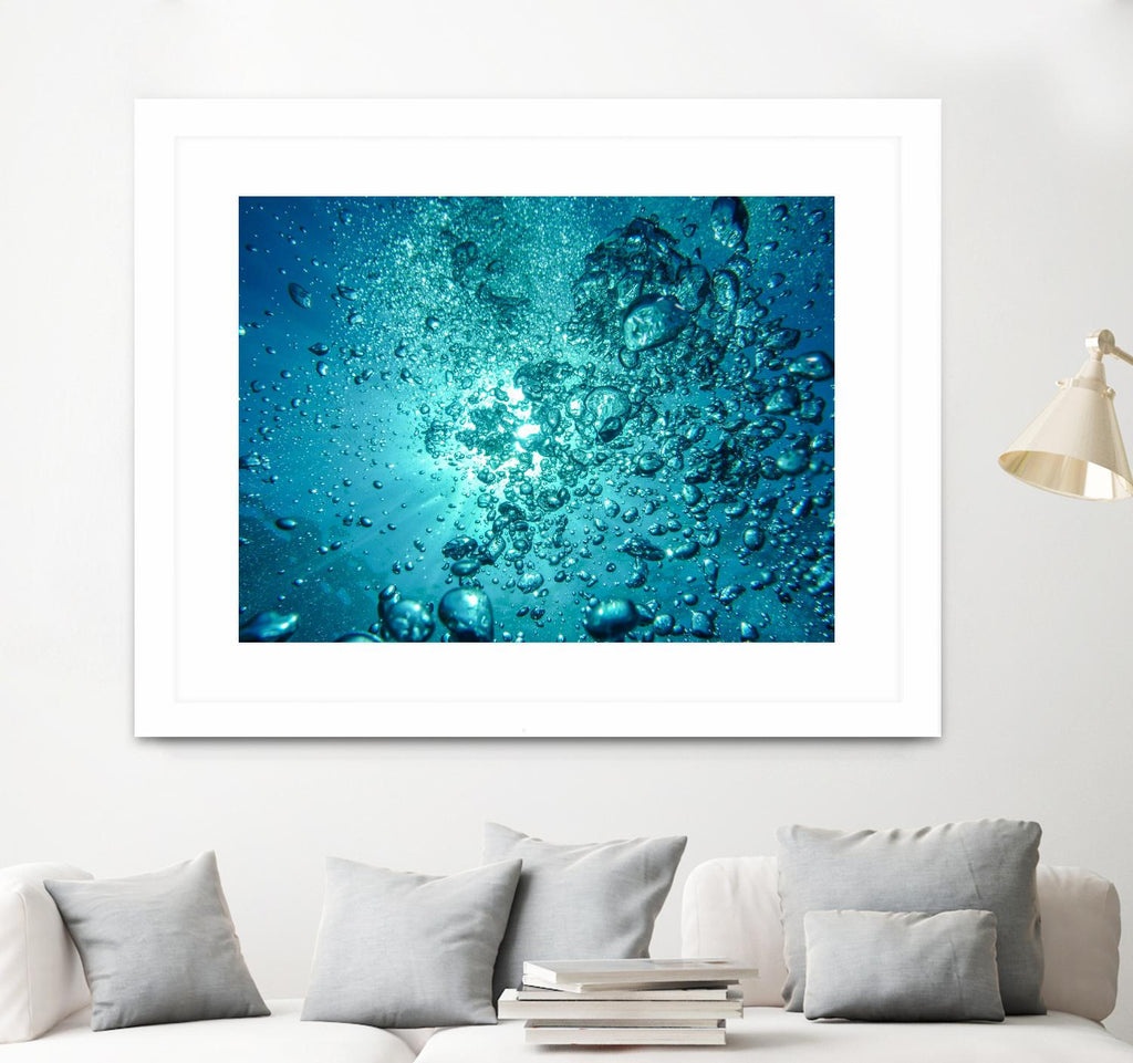 Bubbles by Pexels on GIANT ART - white sea scene bubbles in water