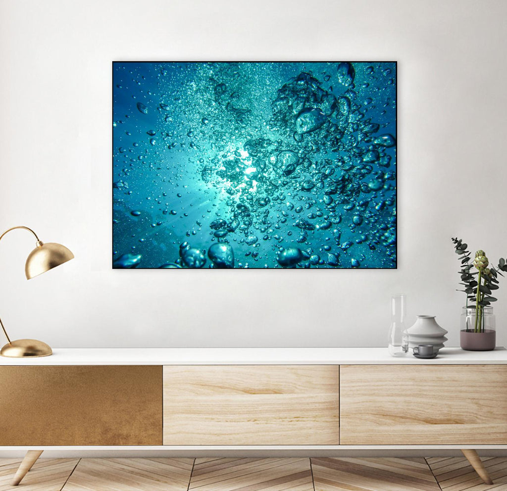 Bubbles par Pexels sur GIANT ART - scène de mer blanche