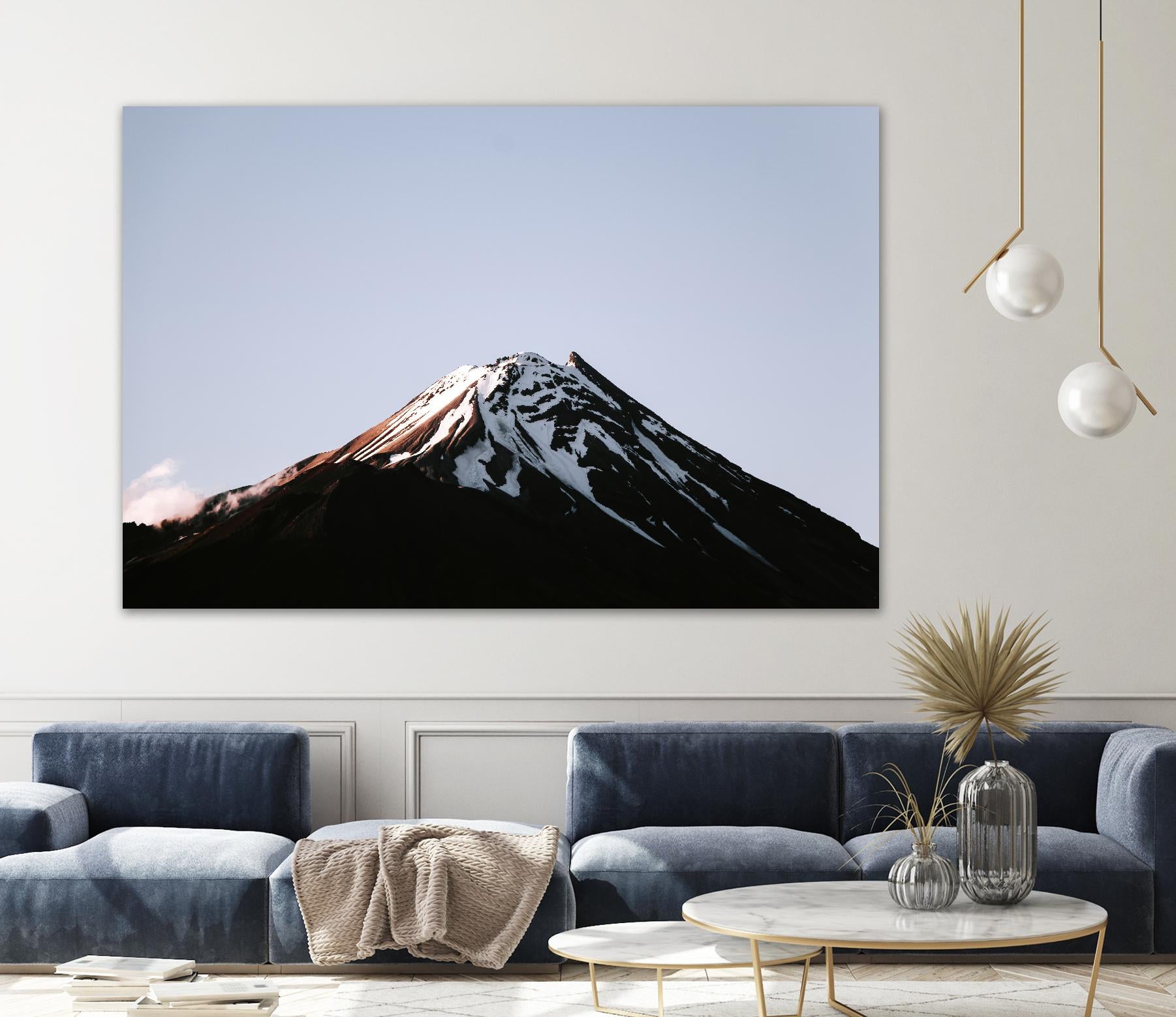 Snow on top by Pexels on GIANT ART - black landscape