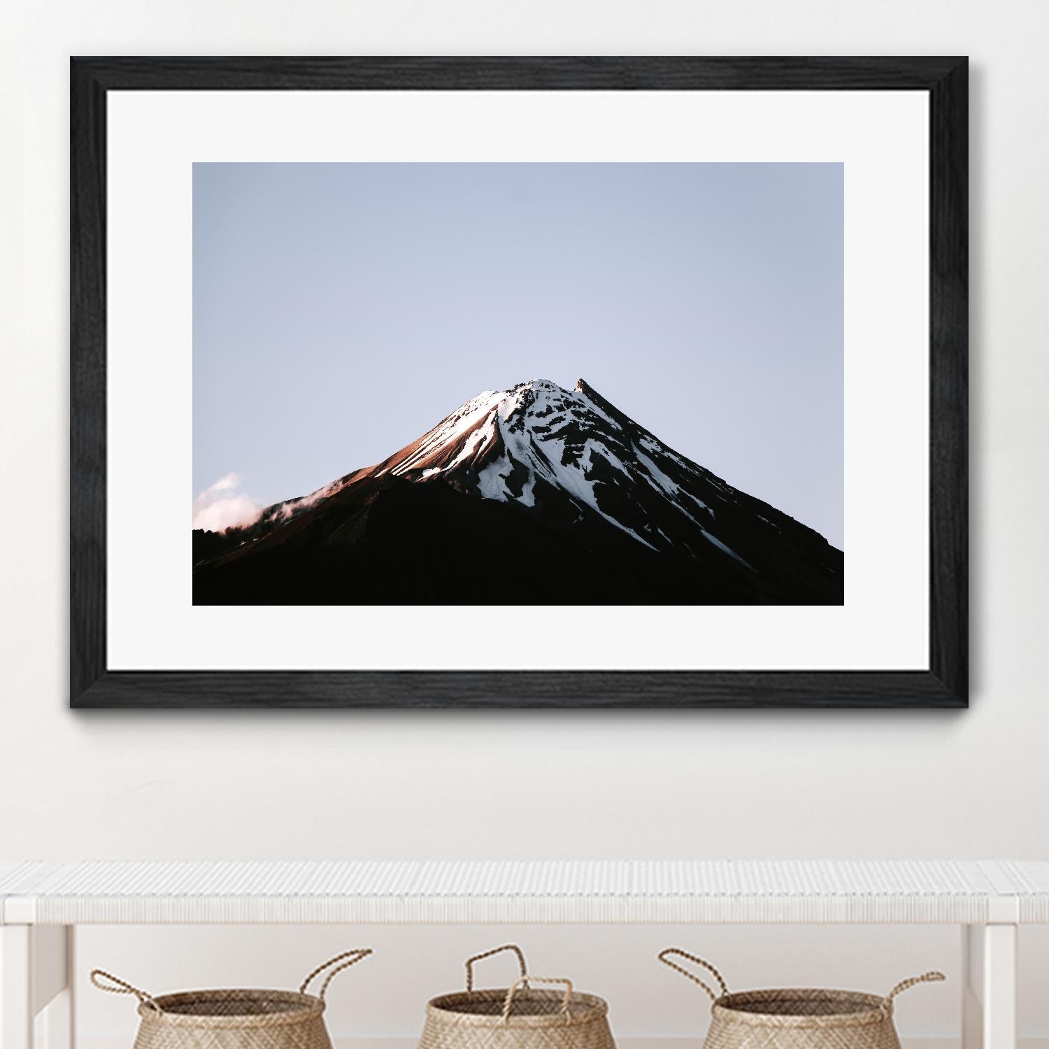 Snow on top by Pexels on GIANT ART - black landscape