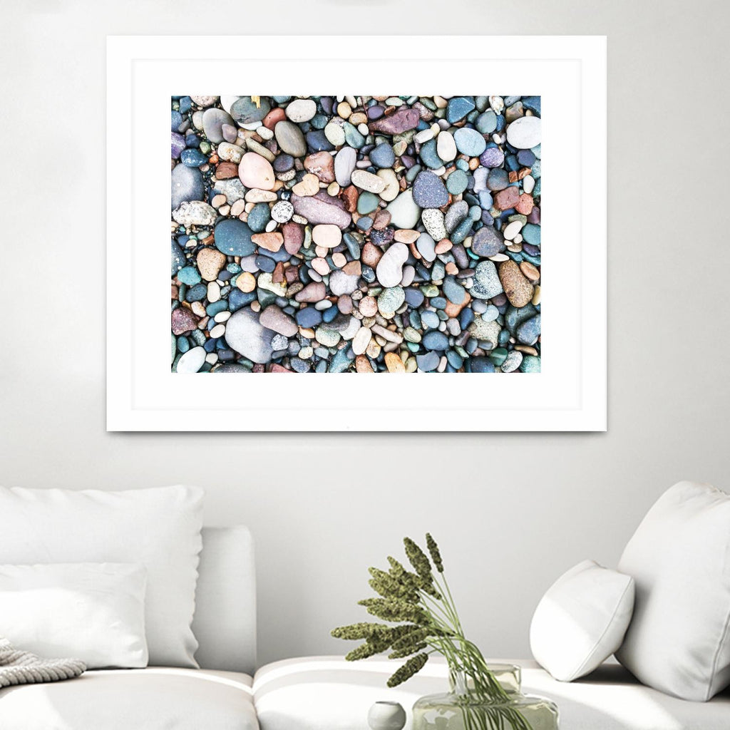 Pebbles by Pexels on GIANT ART - blue photo art