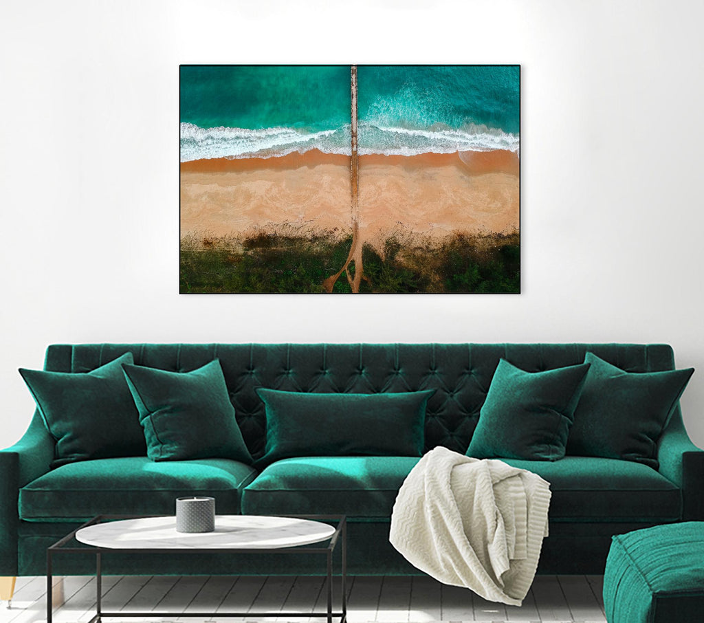 Path to the sea by Pexels on GIANT ART - beige sea scene